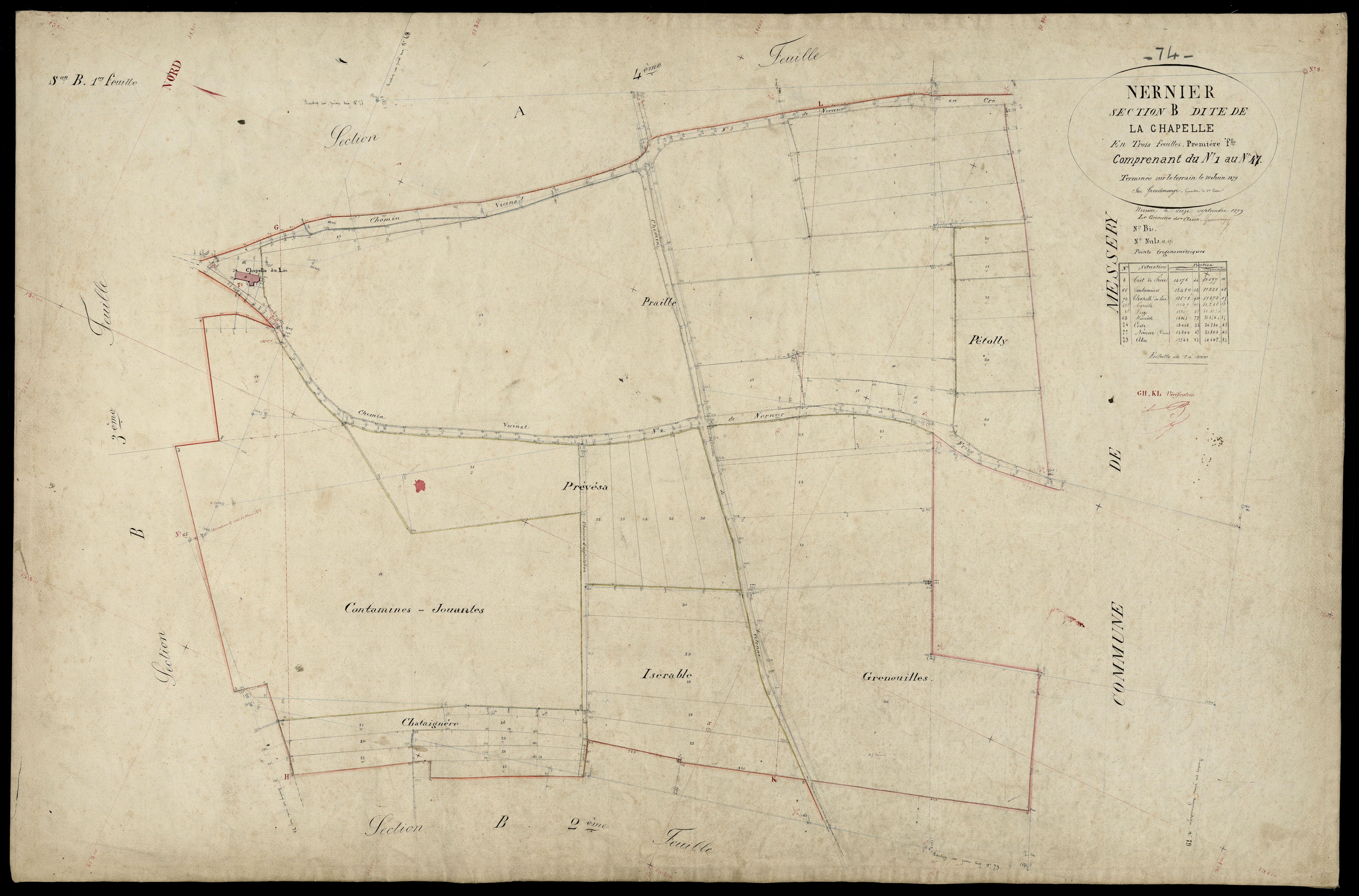 3 P 3 6574 - Feuille n° 2, parcelles n° 48 à 176 - 30 juin 1879
