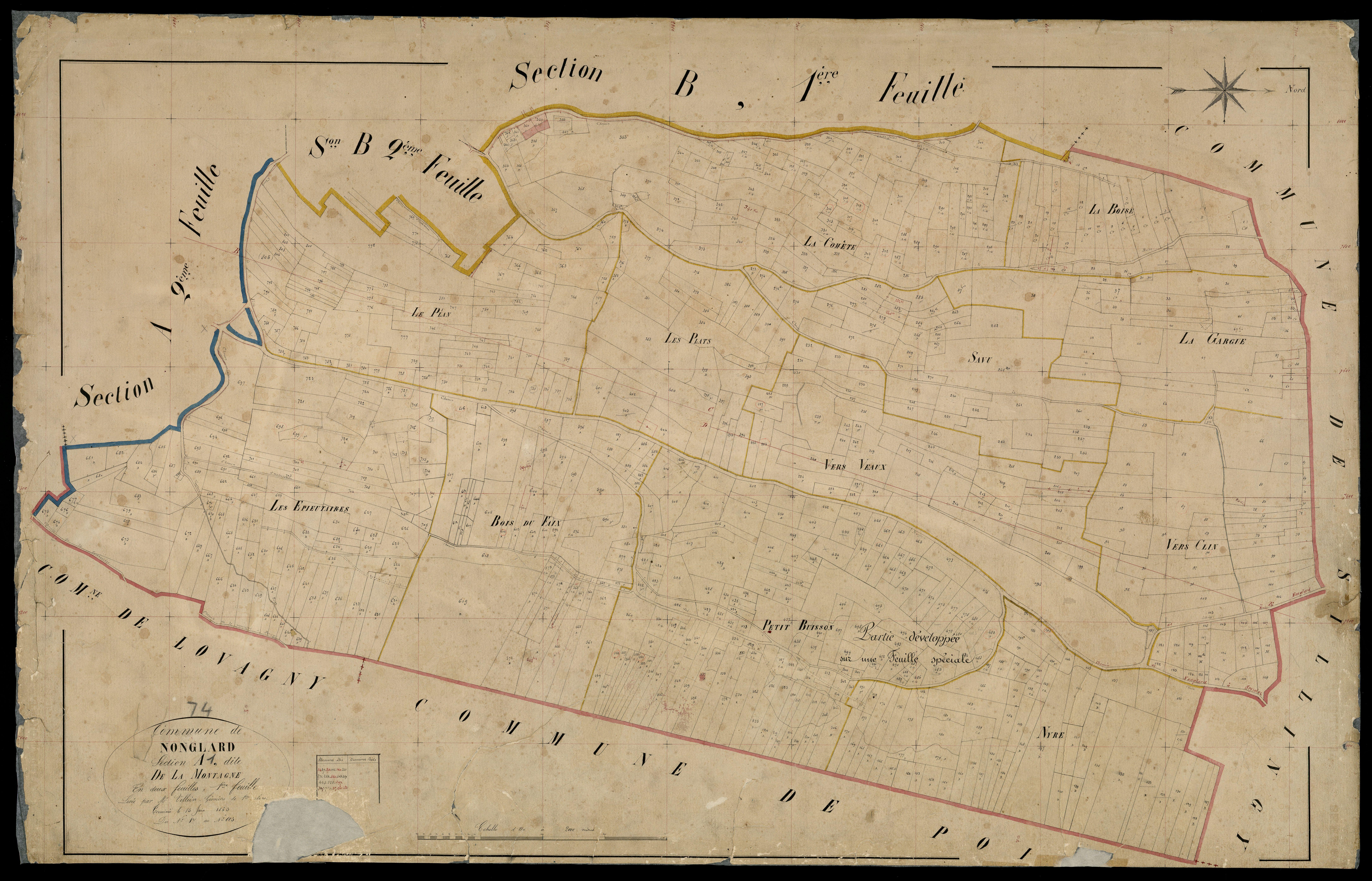 3 P 3 6590 - Feuille n° 1 bis, parcelles n° 127 à 560 -