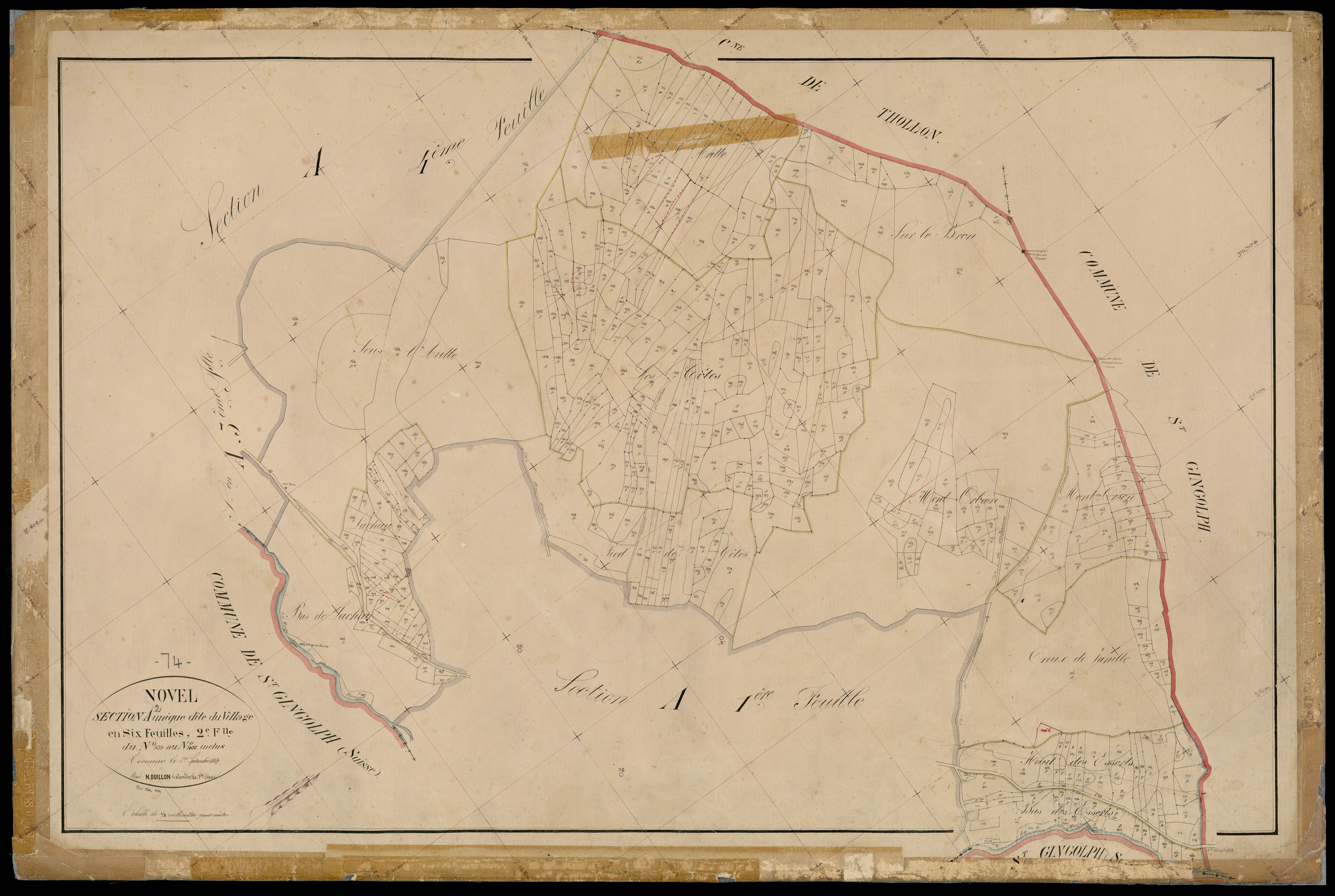 3 P 3 6597 - Feuille n° 3, parcelles n° 1429 à 1719 - 1er septembre 1867