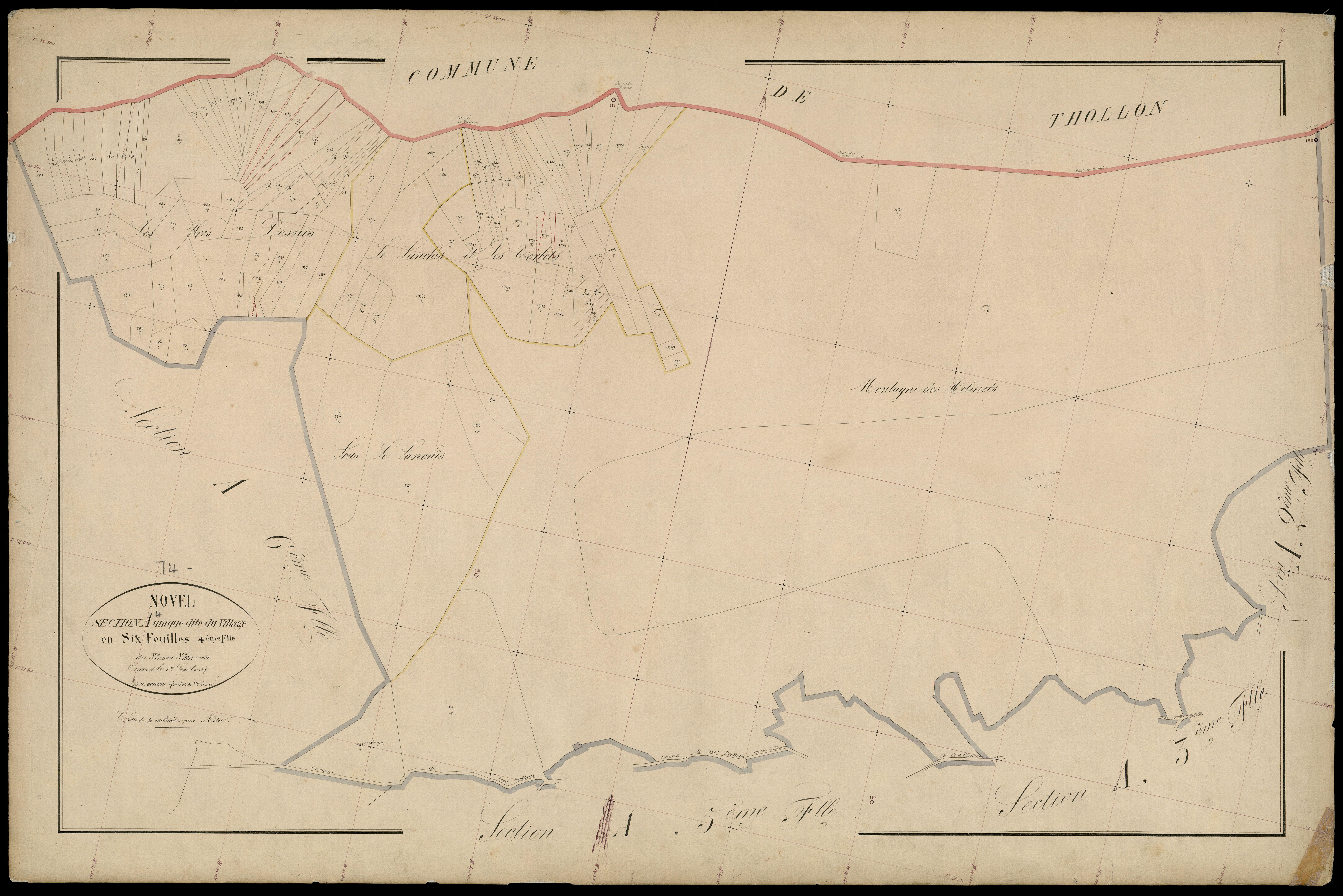 3 P 3 6599 - Feuille n° 5, parcelles n° 1839 à 2145 - 1er septembre 1867