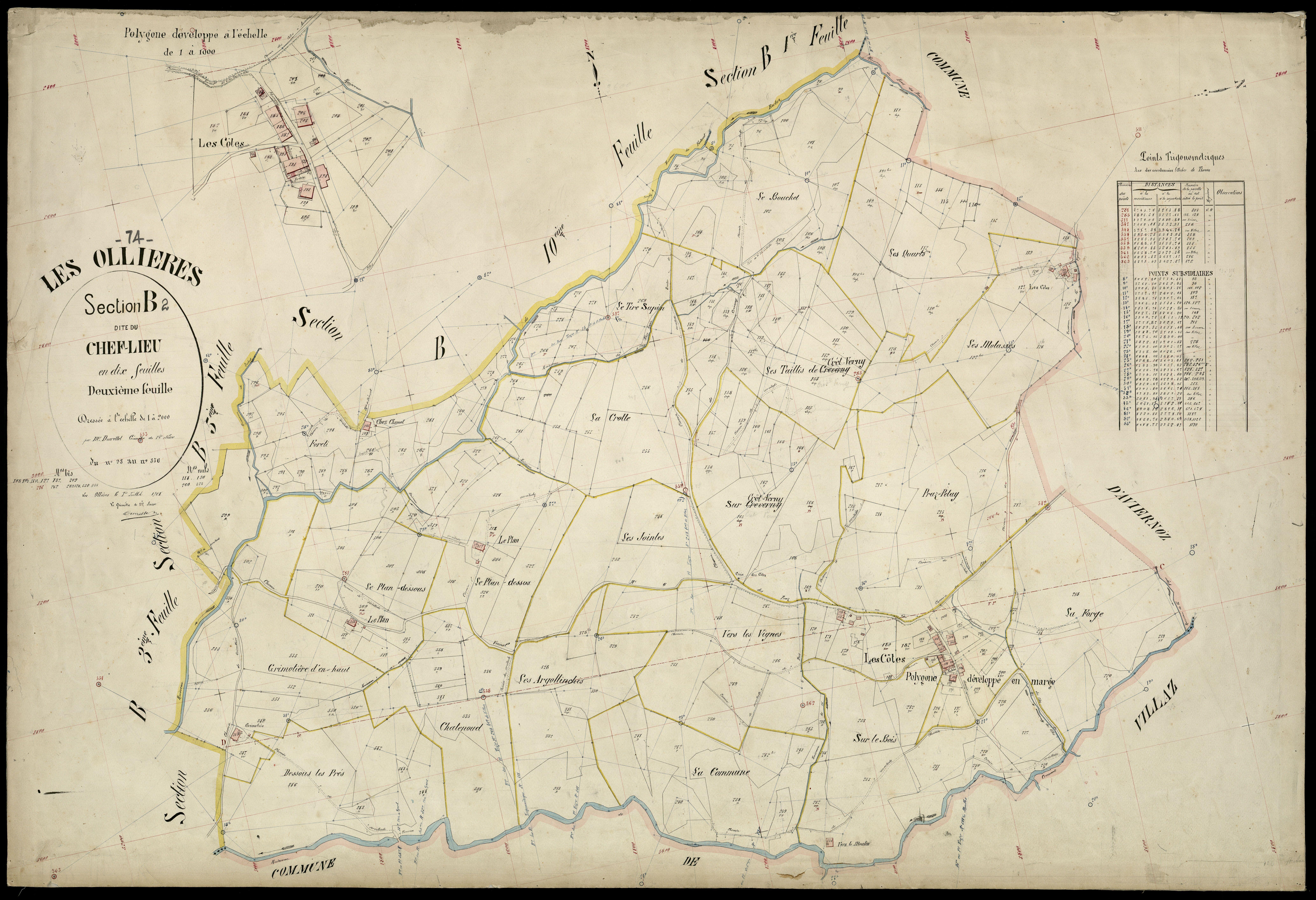 3 P 3 6613 - Feuille n° 3, parcelles n° 357 à 483 - 1er juillet 1904