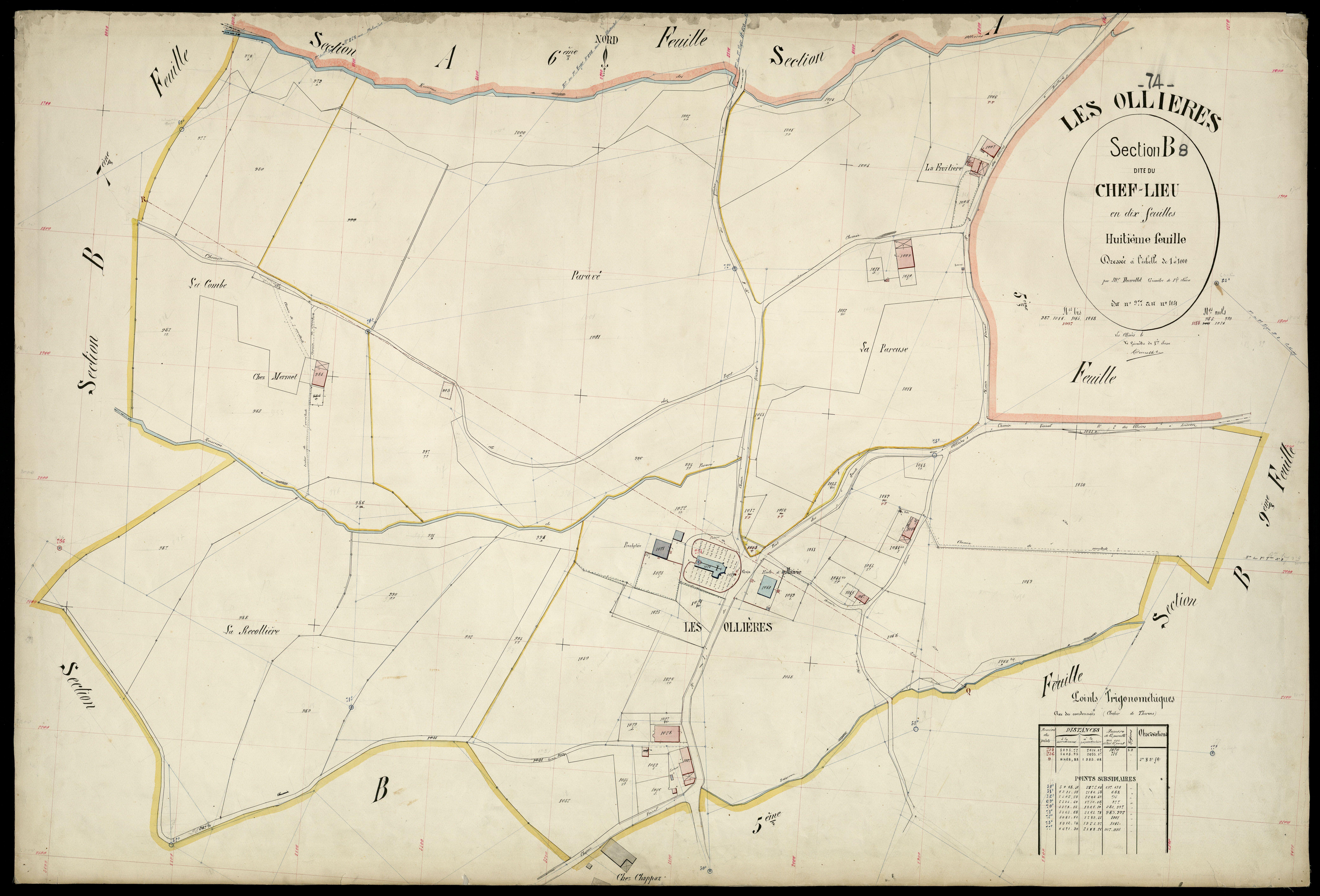 3 P 3 6619 - Feuille n° 9, parcelles n° 1052 à 1126 - 1er juillet 1904
