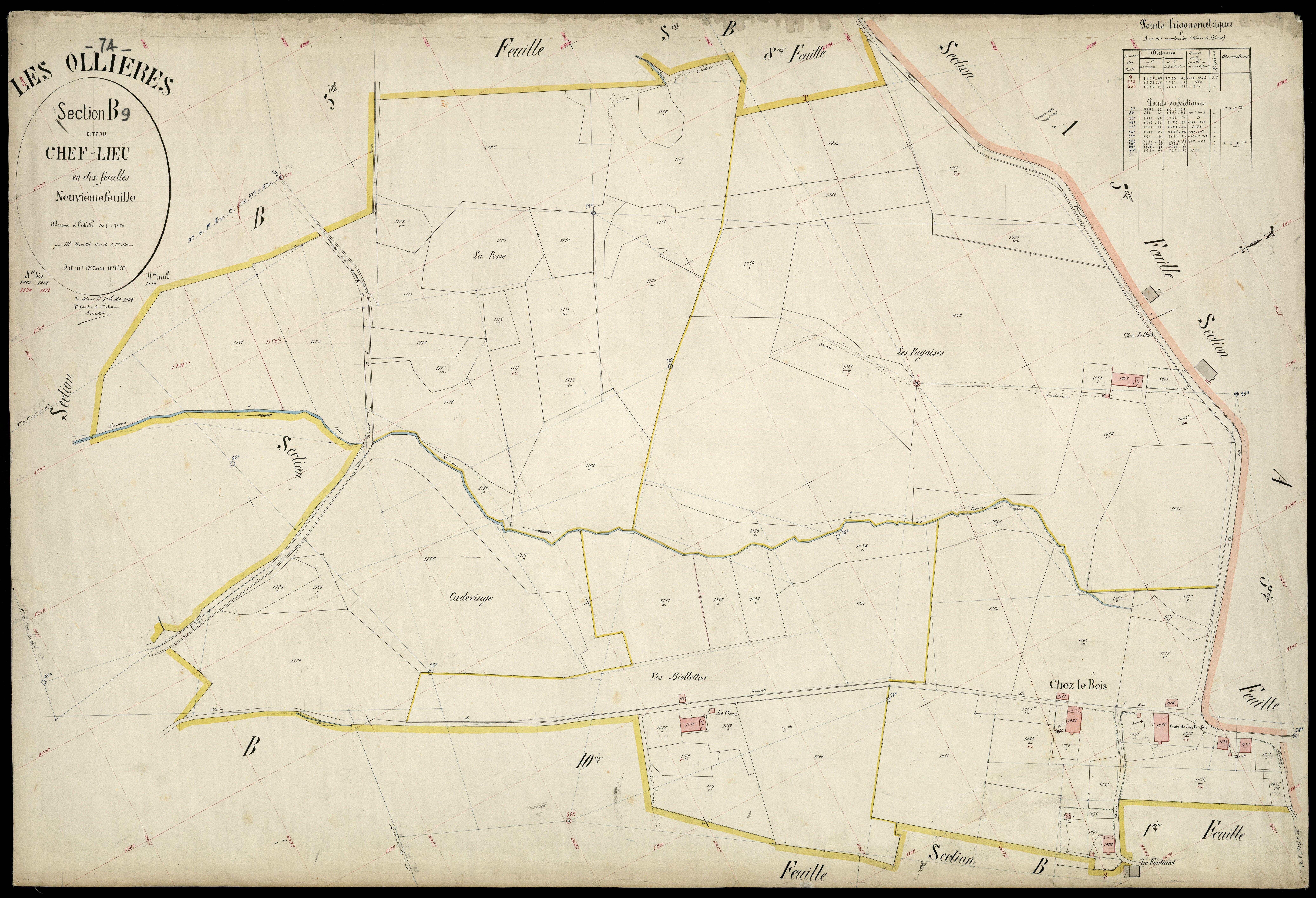 3 P 3 6620 - Feuille n° 10, parcelles n° 1127 à 1199 - 1er juillet 1904