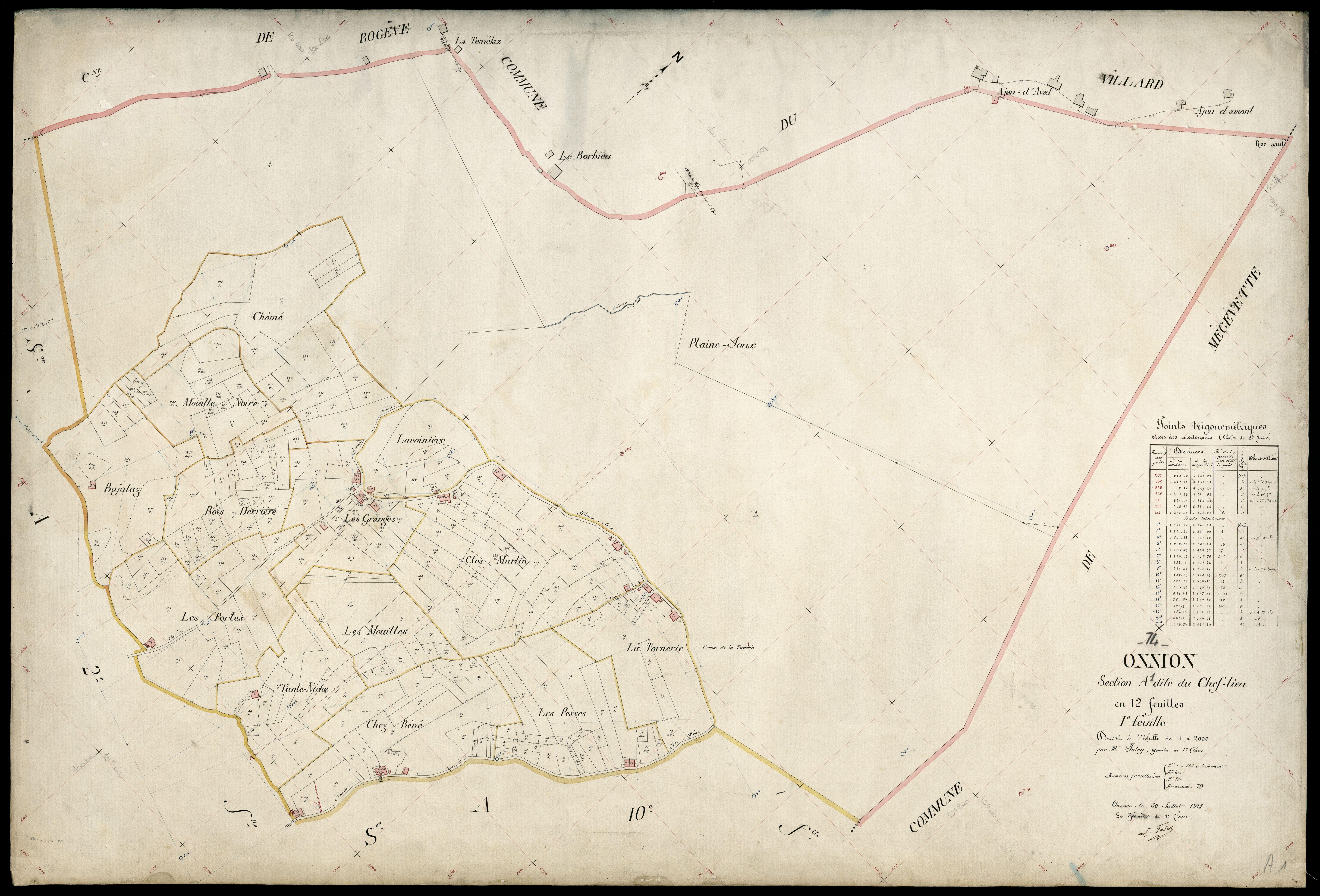 3 P 3 6632 - Feuille n° 2, parcelles n° 267 à 780 - 30 juillet 1914