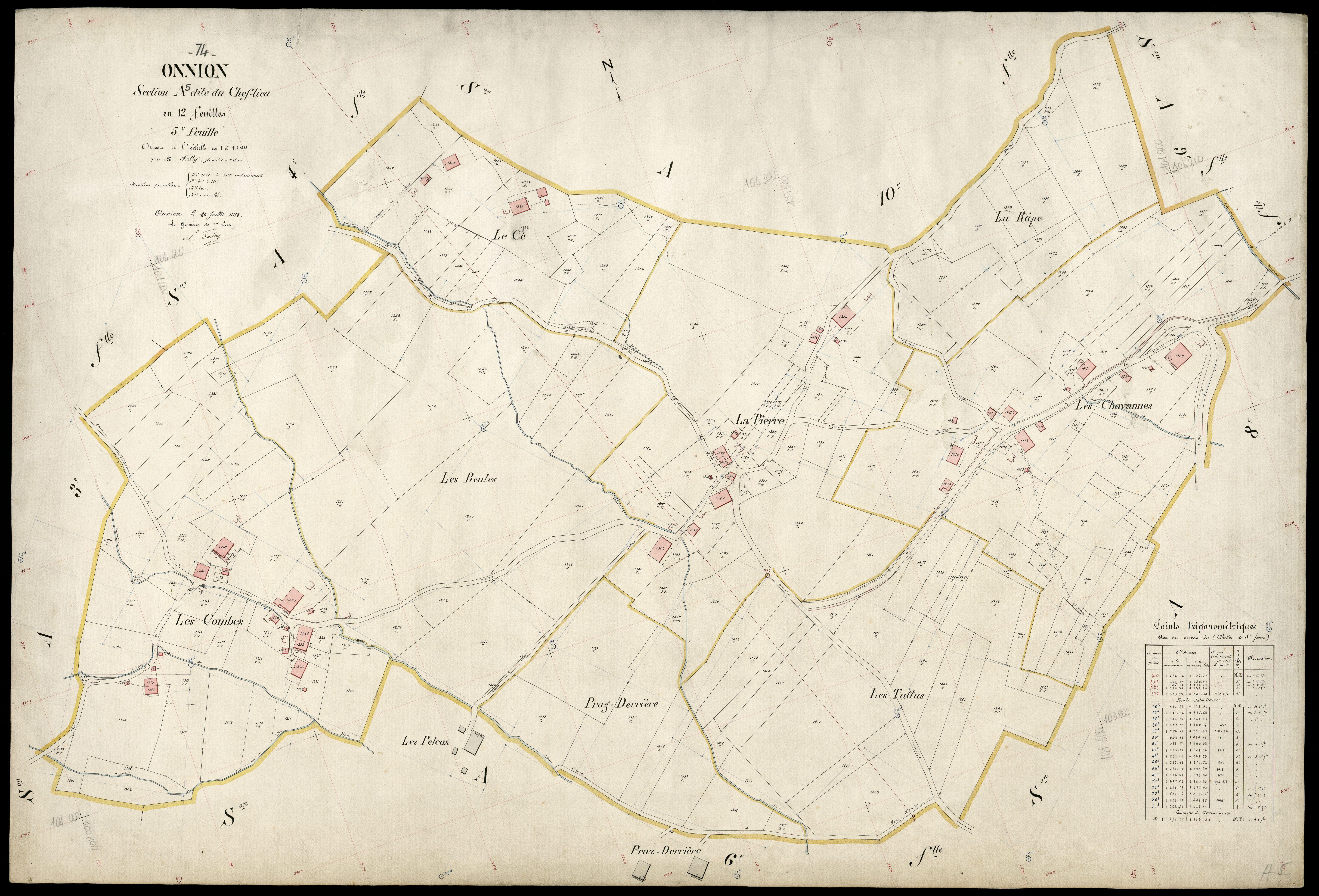 3 P 3 6636 - Feuille n° 6, parcelles n° 1481 à 1650 - 30 juillet 1914