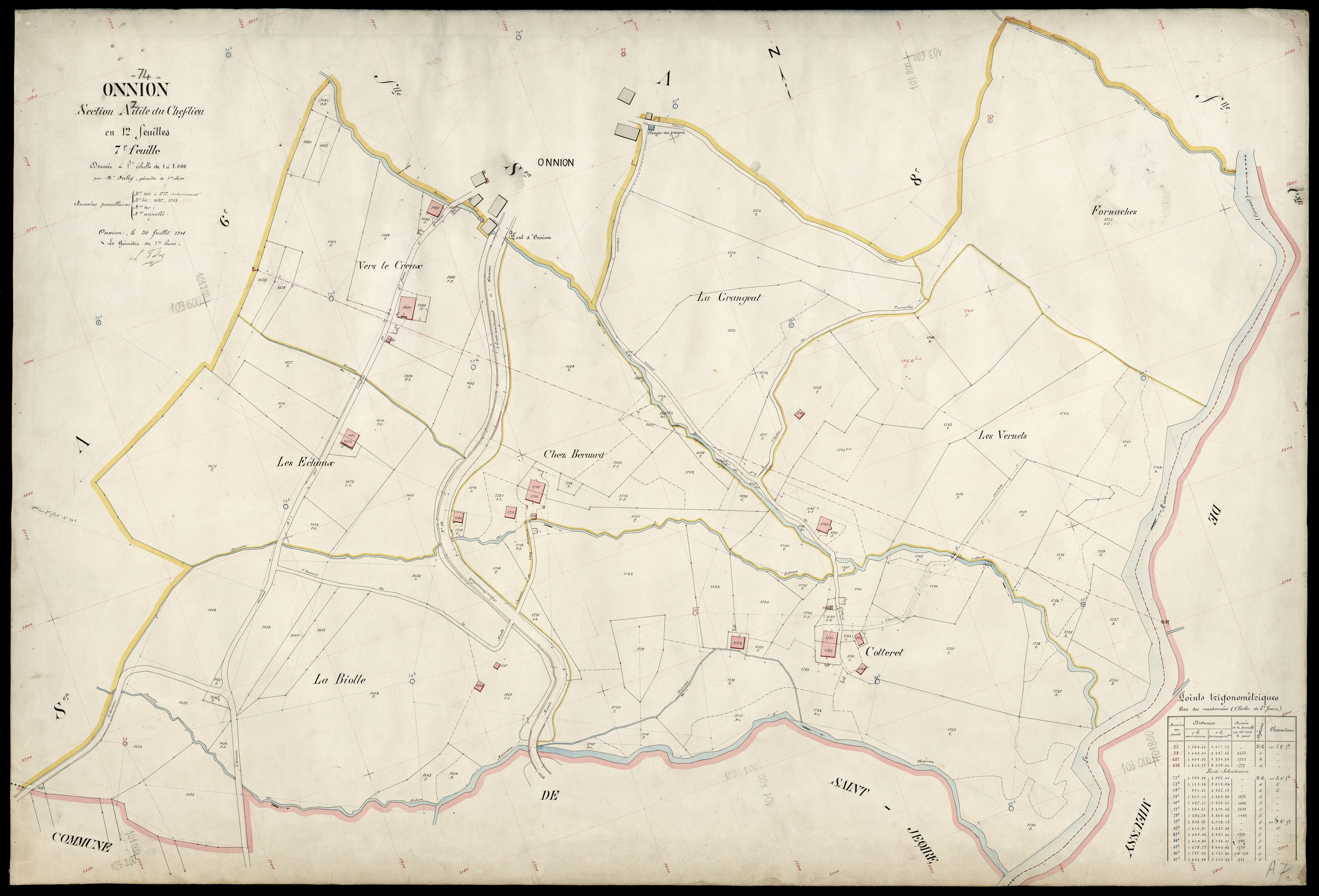 3 P 3 6638 - Feuille n° 8, parcelles n° 1778 à 2047 - 30 juillet 1914