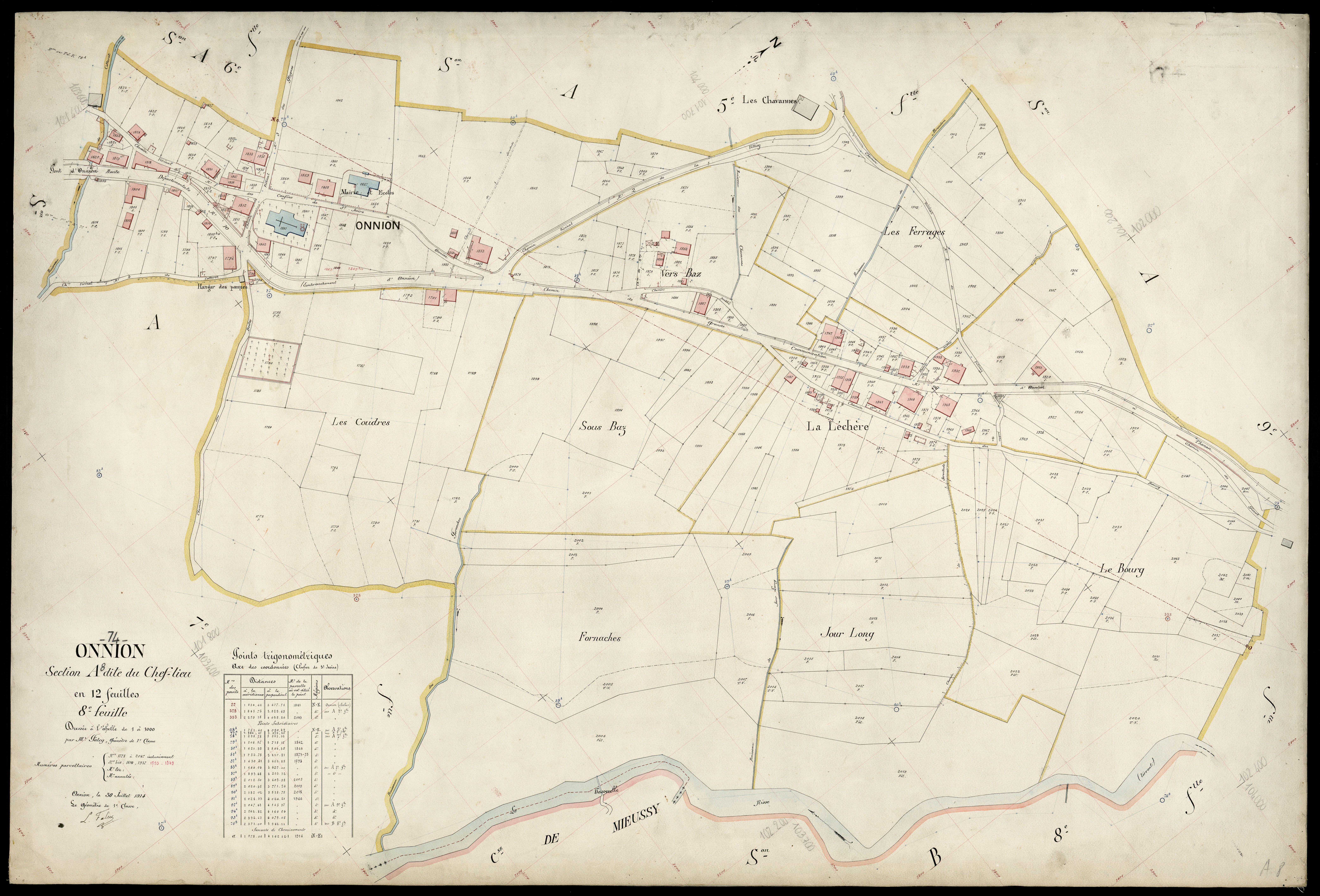 3 P 3 6639 - Feuille n° 9, parcelles n° 2048 à 2324 - 30 juillet 1914