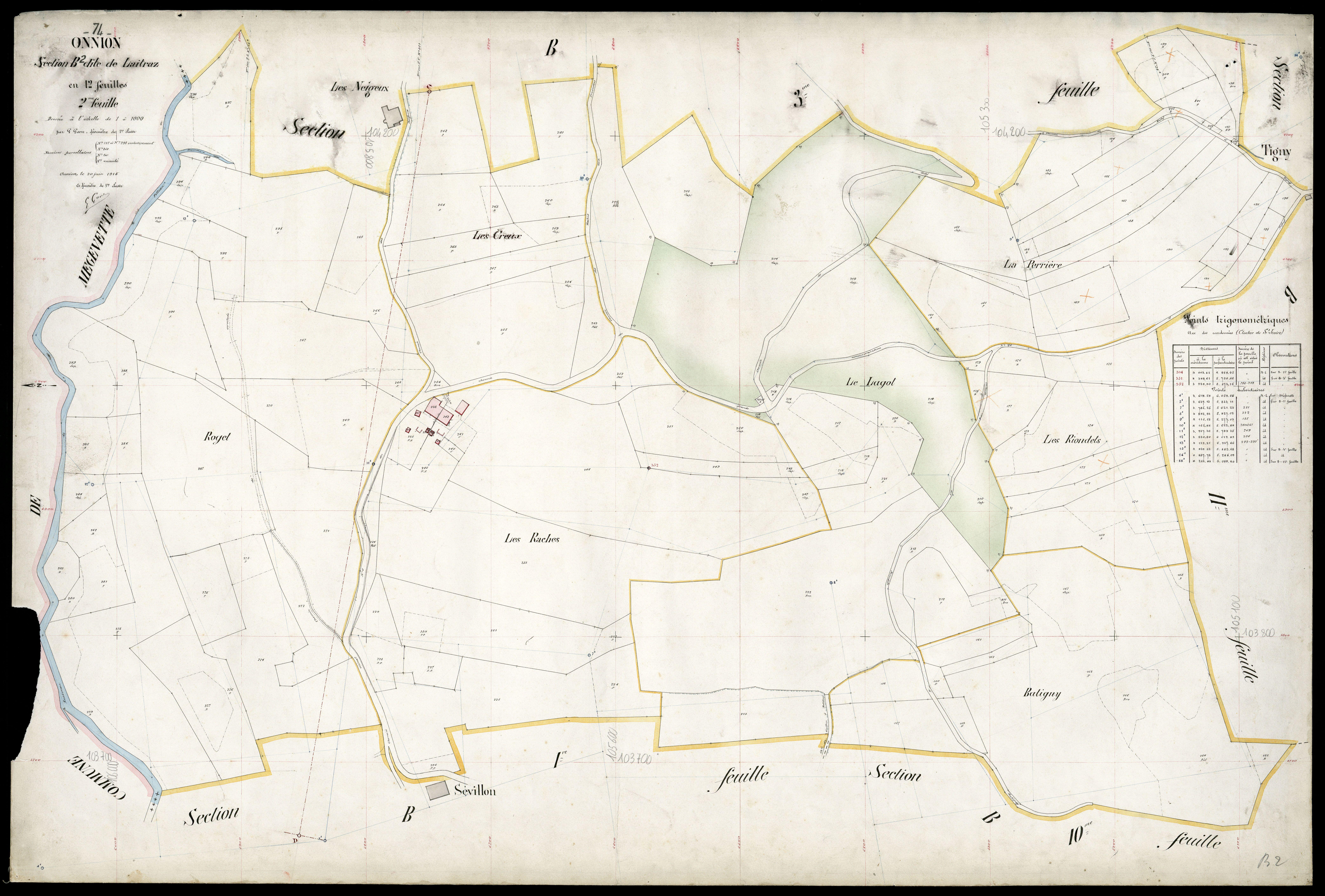 3 P 3 6645 - Feuille n° 3, parcelles n° 299 à 587 - 20 juin 1914
