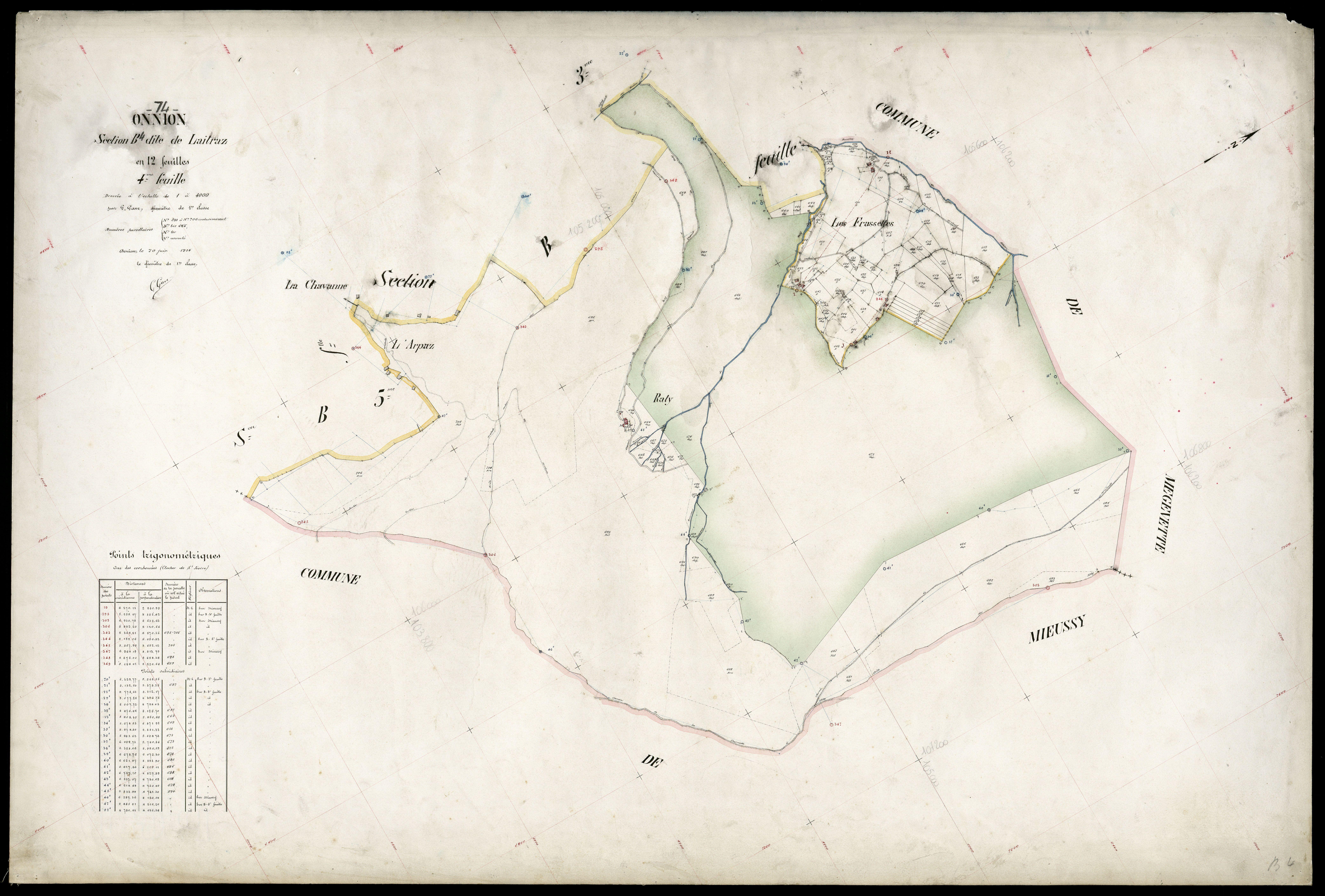 3 P 3 6647 - Feuille n° 5, parcelles n° 707 à 1030 - 20 juin 1914