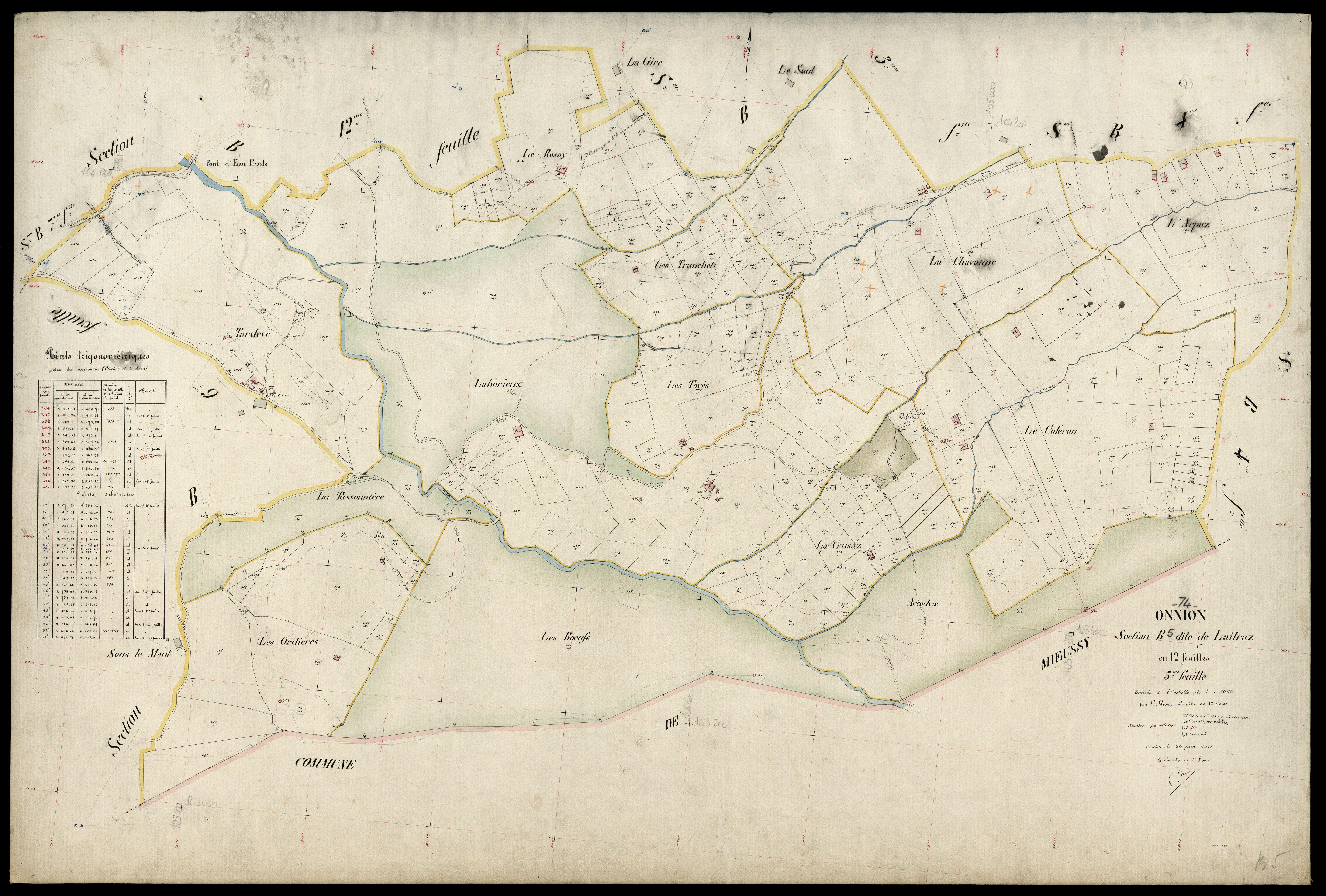 3 P 3 6648 - Feuille n° 6, parcelles n° 1031 à 1182 - 20 juin 1914