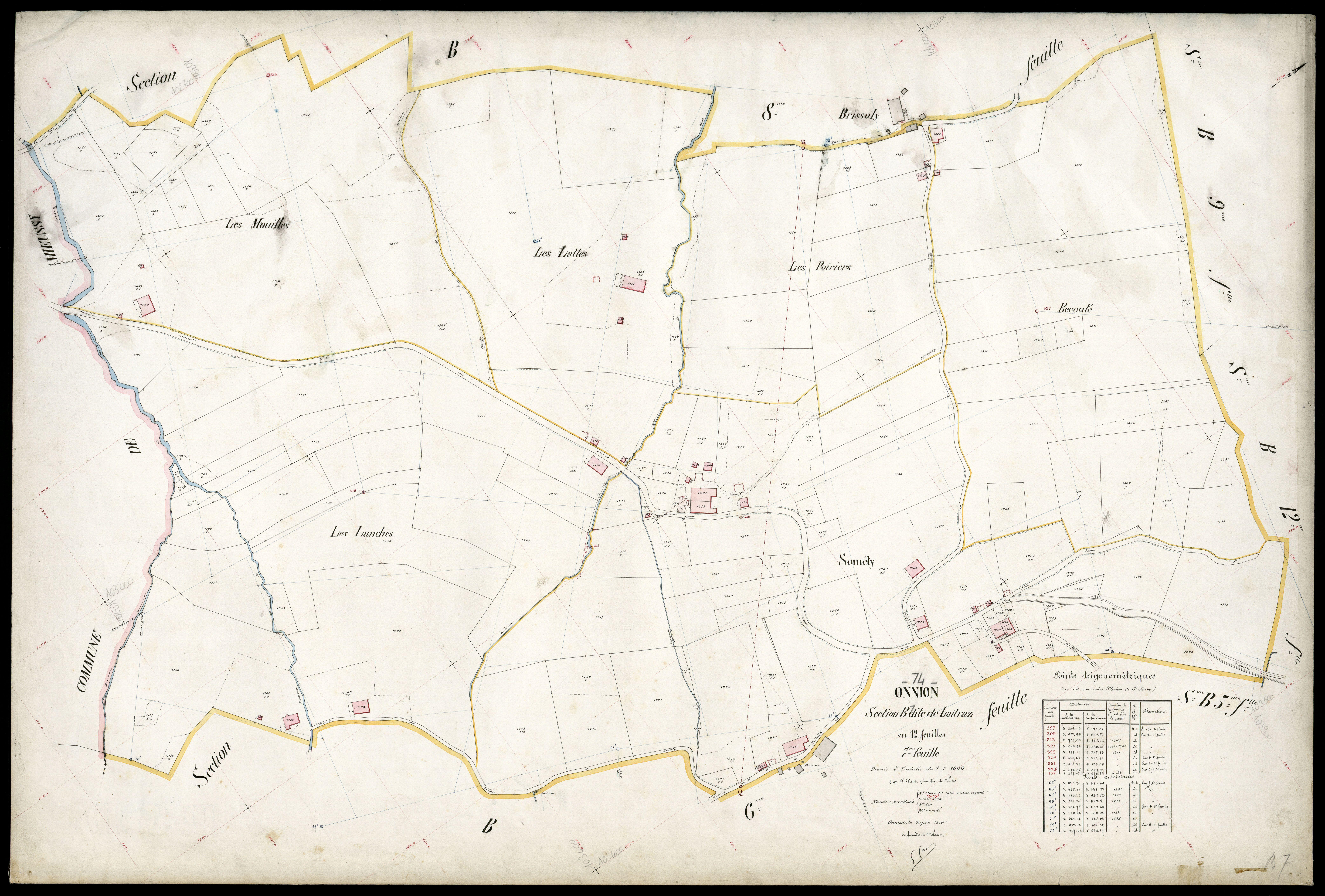 3 P 3 6650 - Feuille n° 8, parcelles n° 1366 à 1574 - 20 juin 1914