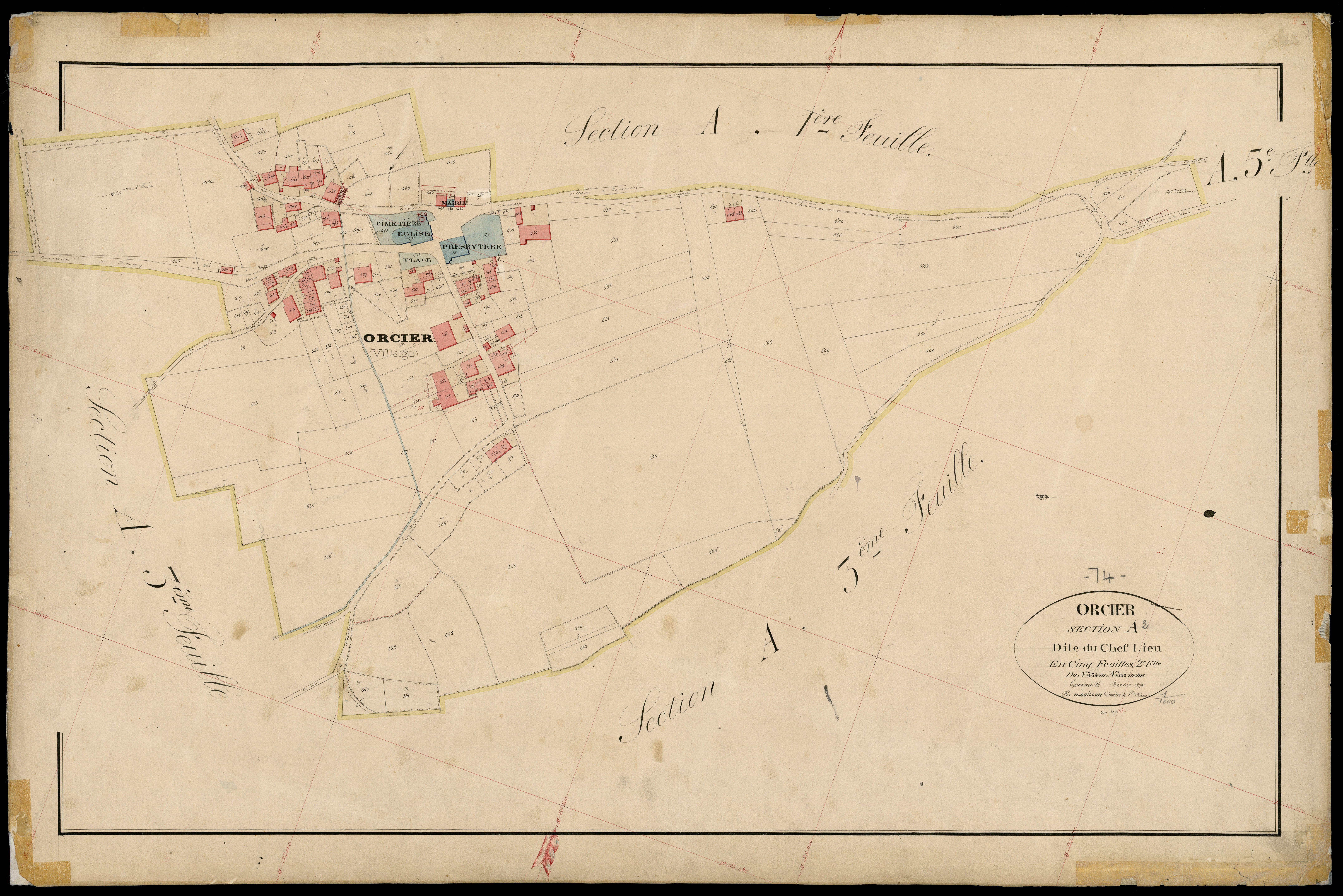 3 P 3 6658 - Feuille n° 3, parcelles n° 659 à 1016 - février 1874