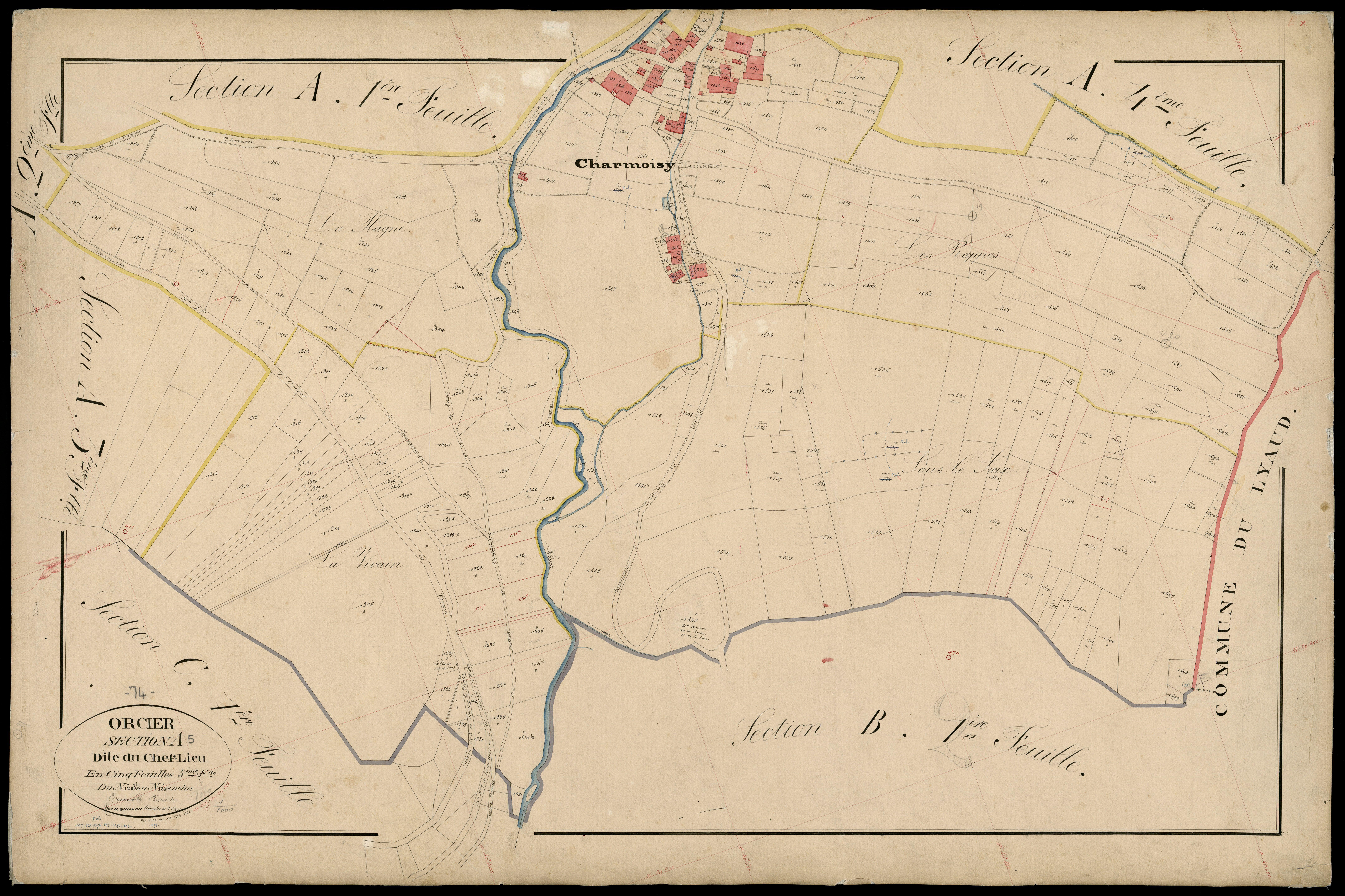 Section B : Jouvernésinaz - 1874