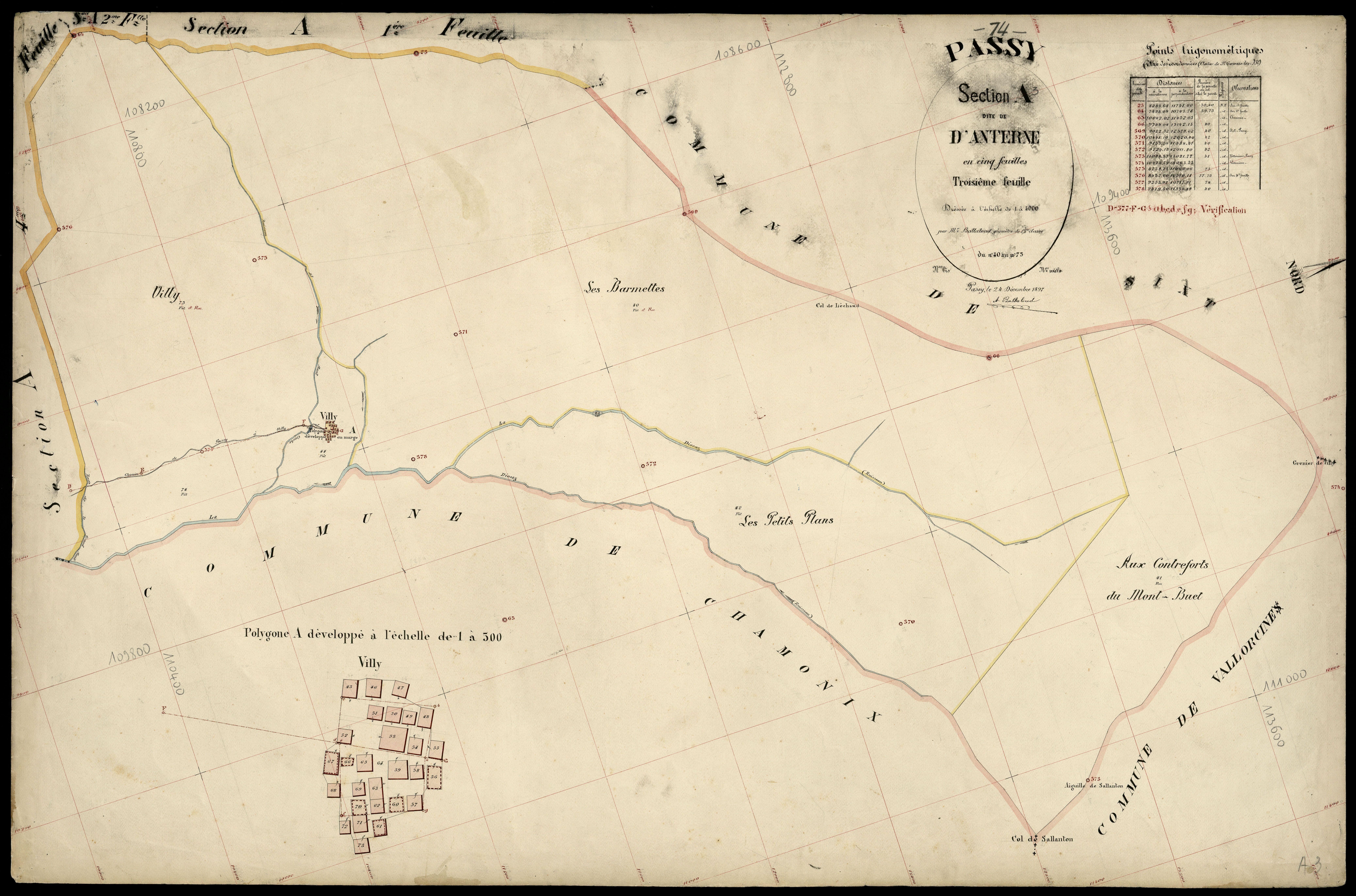 3 P 3 6682 - Feuille n° 4, parcelles n° 76 à 106 - 24 décembre 1897