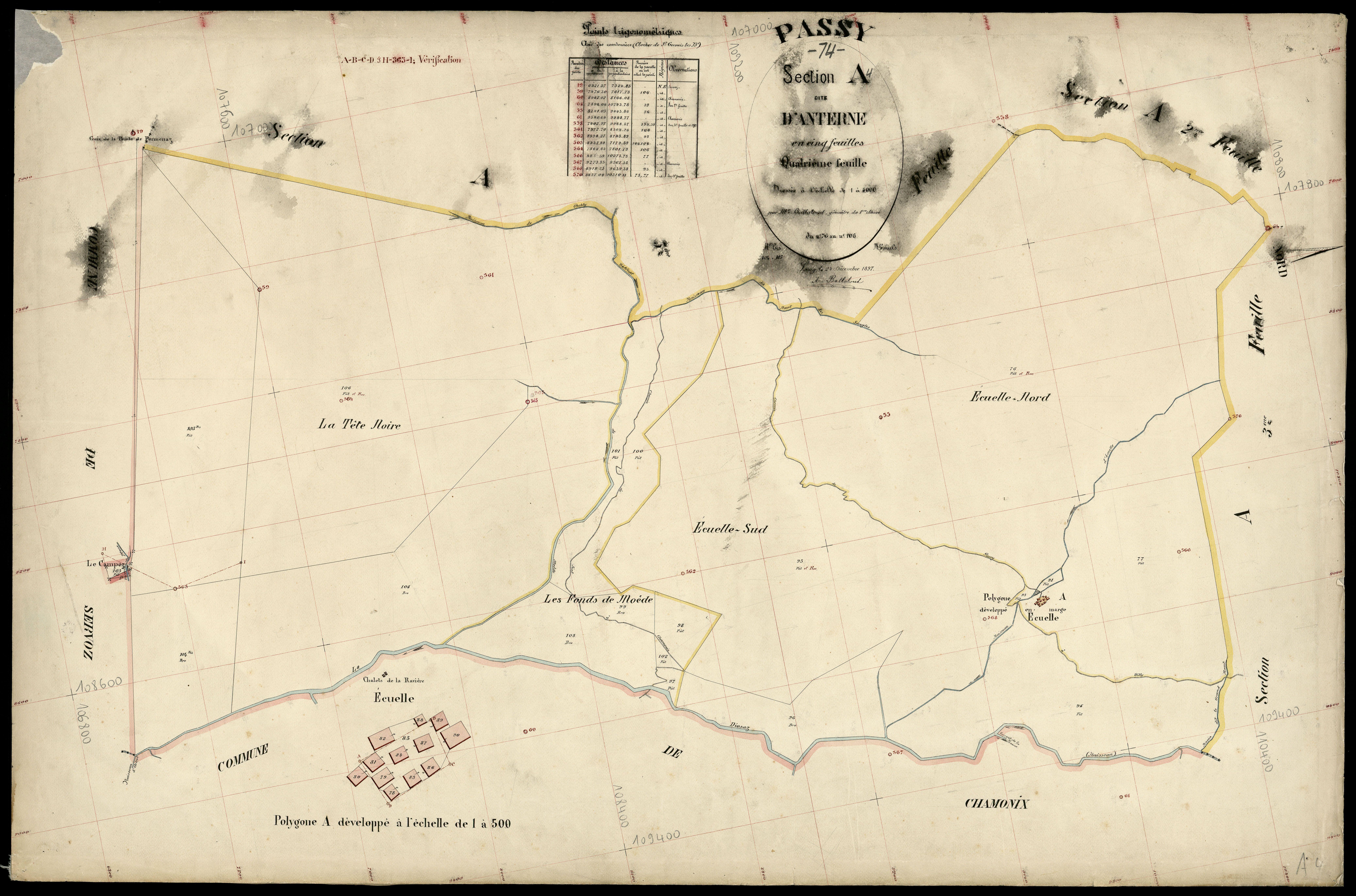 3 P 3 6683 - Feuille n° 5, parcelles n° 107 à 163 - 24 décembre 1897