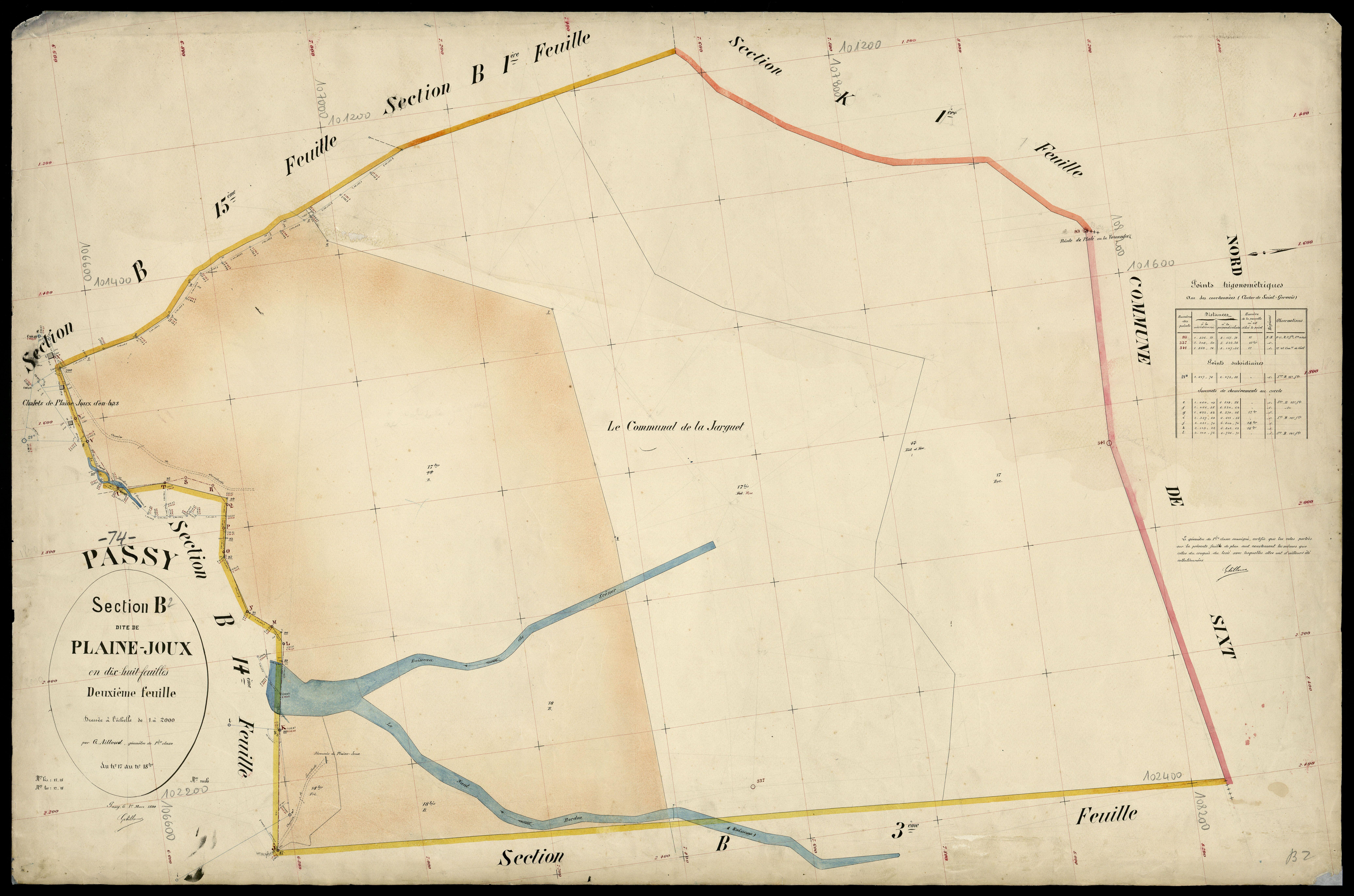 3 P 3 6686 - Feuille n° 3, parcelles n° 19 à 20ter - 1er mars 1899