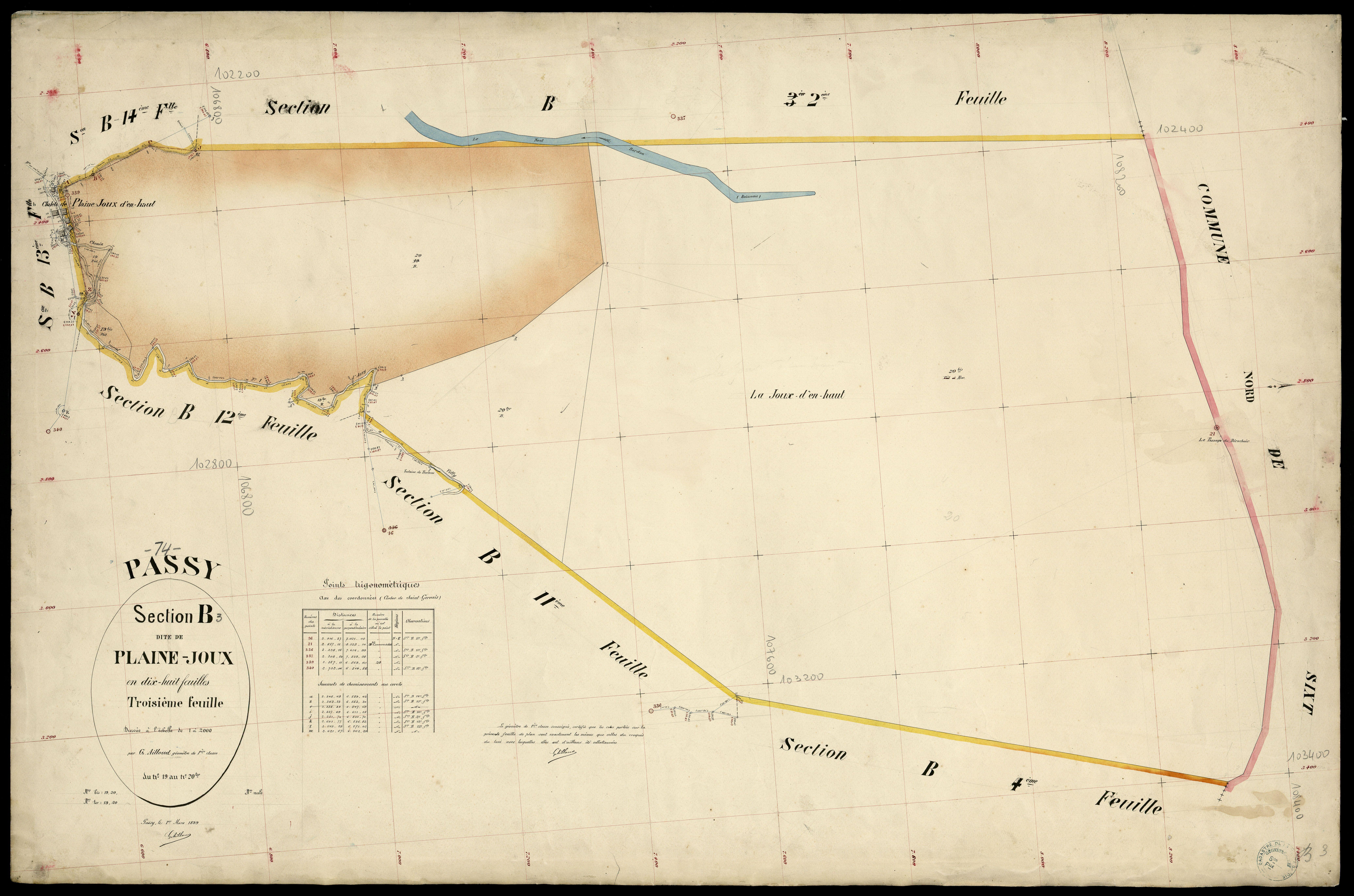 3 P 3 6687 - Feuille n° 4, parcelles n° 21 - 1er mars 1899