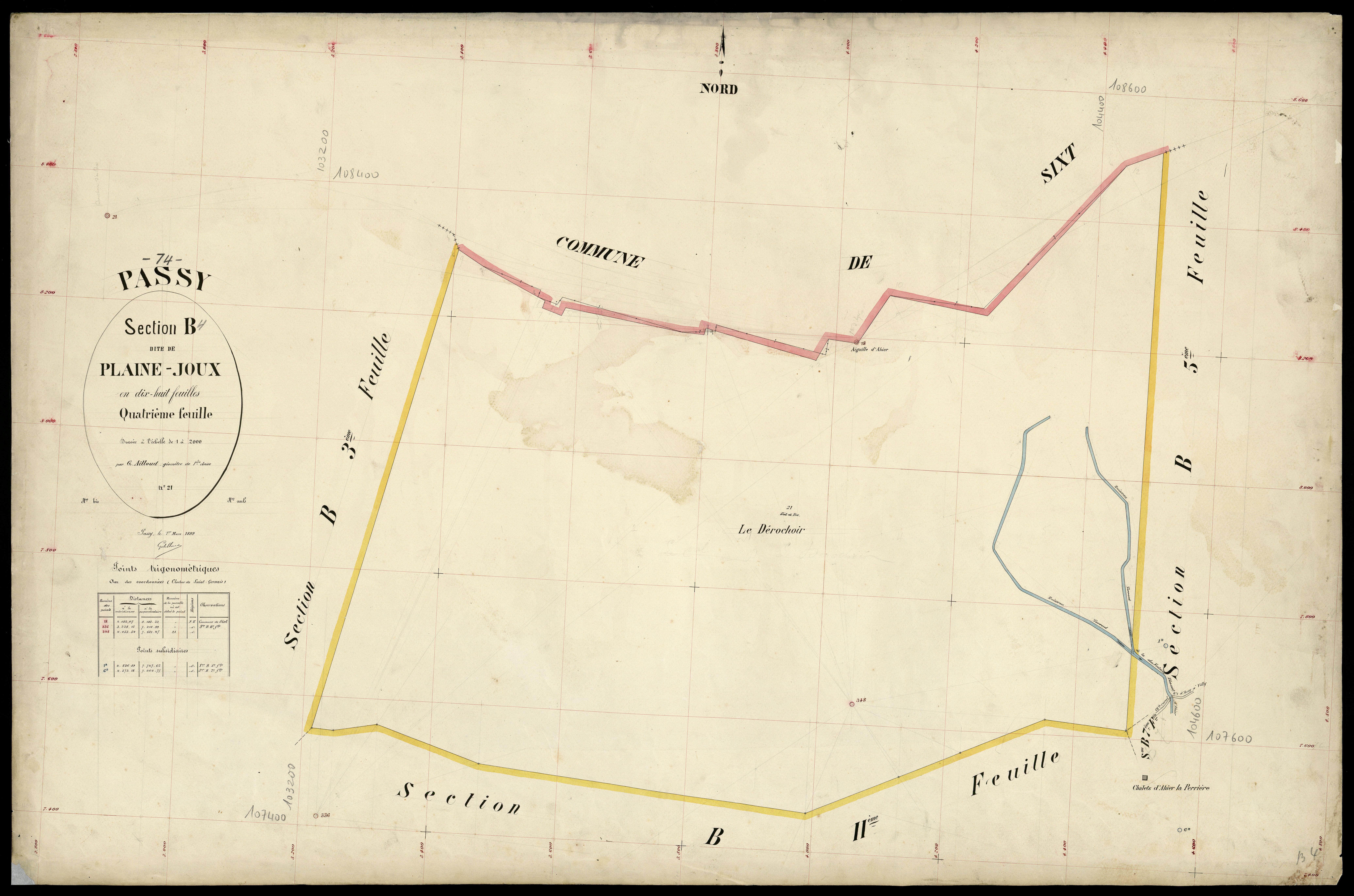 3 P 3 6688 - Feuille n° 5, parcelles n° 22 à 28bis - 1er mars 1899