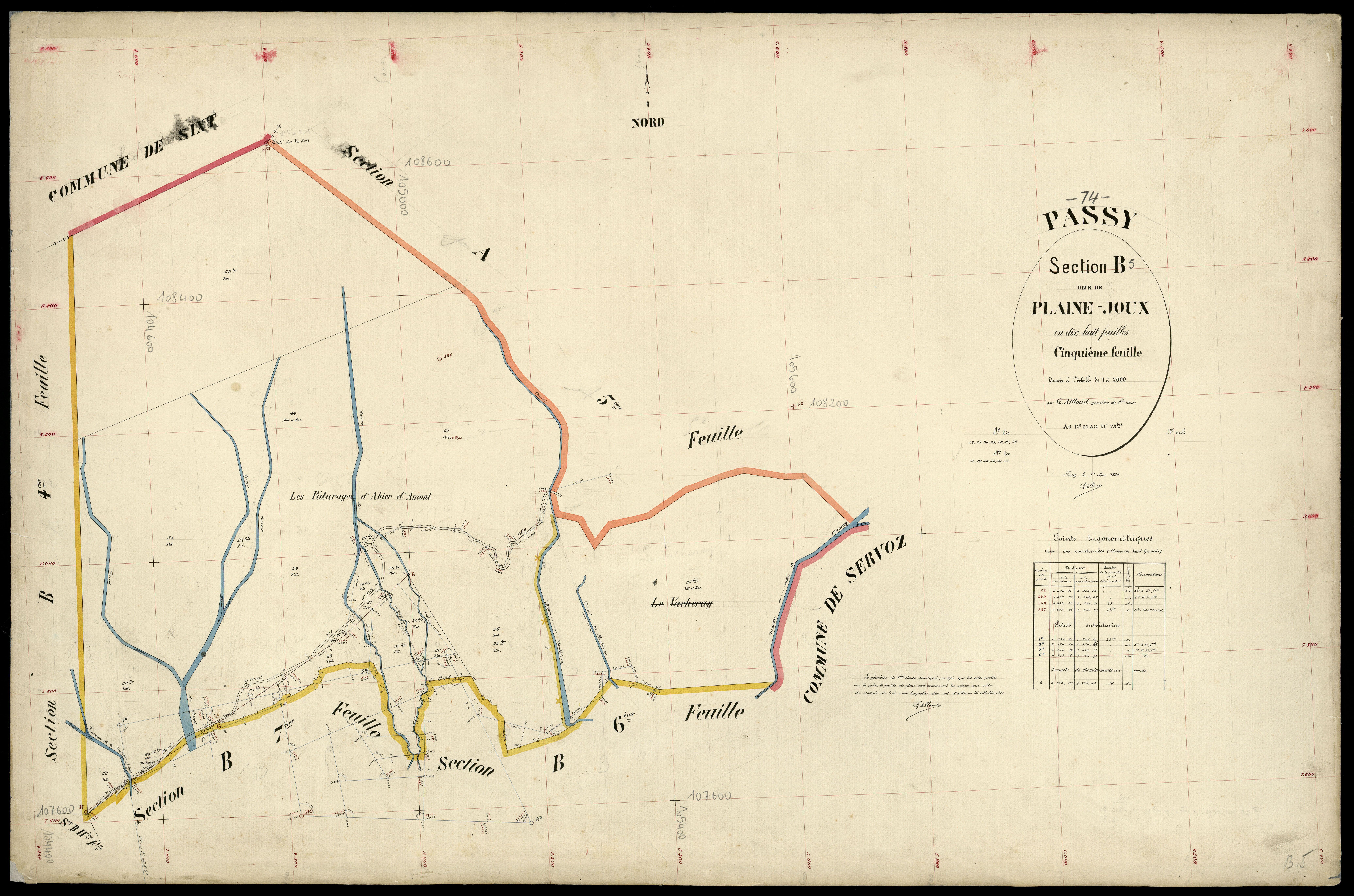 3 P 3 6689 - Feuille n° 6, parcelles n° 29 à 106 - 1er mars 1899