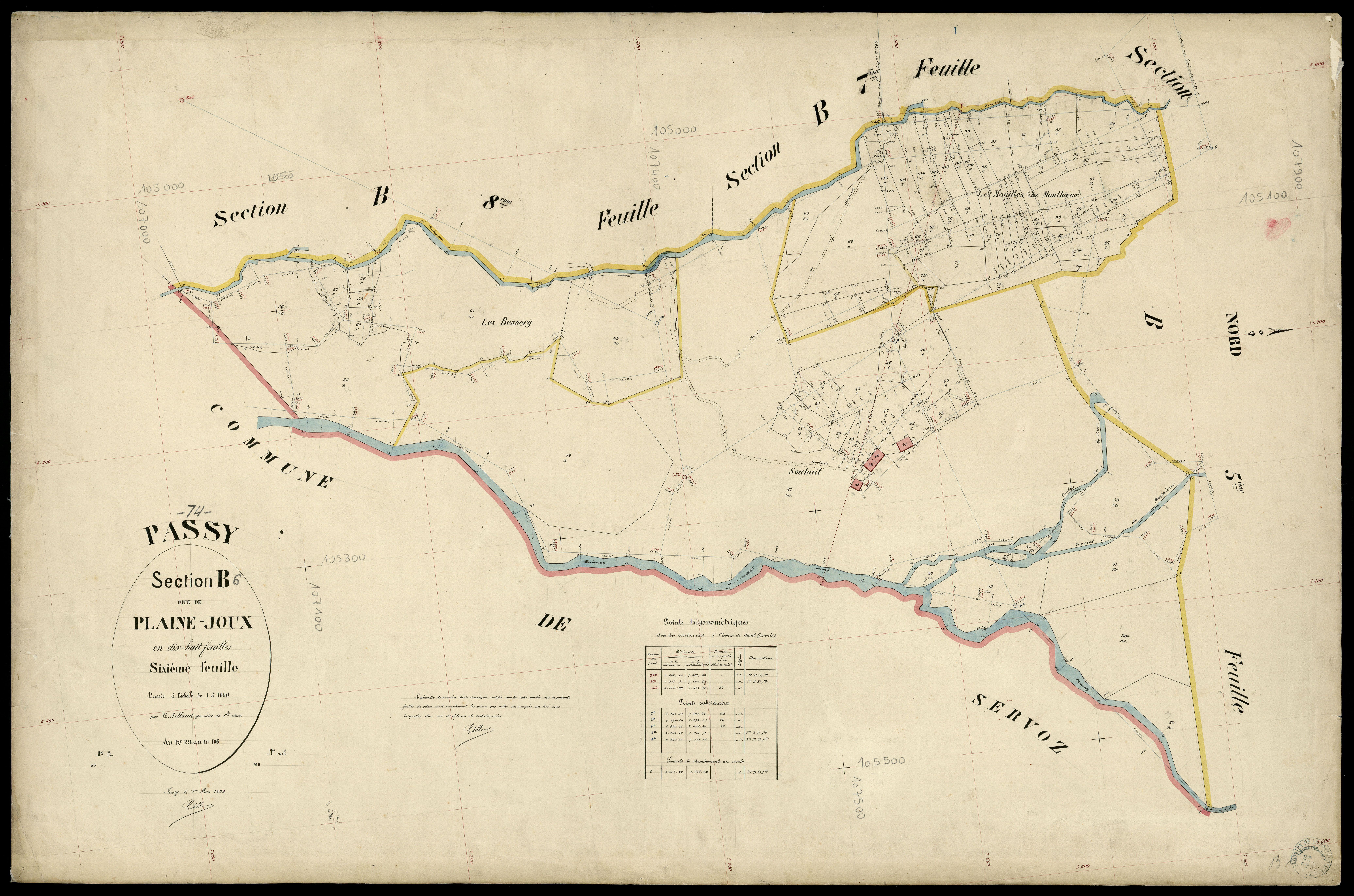 3 P 3 6690 - Feuille n° 7, parcelles n° 107 à 304 - 1er mars 1899