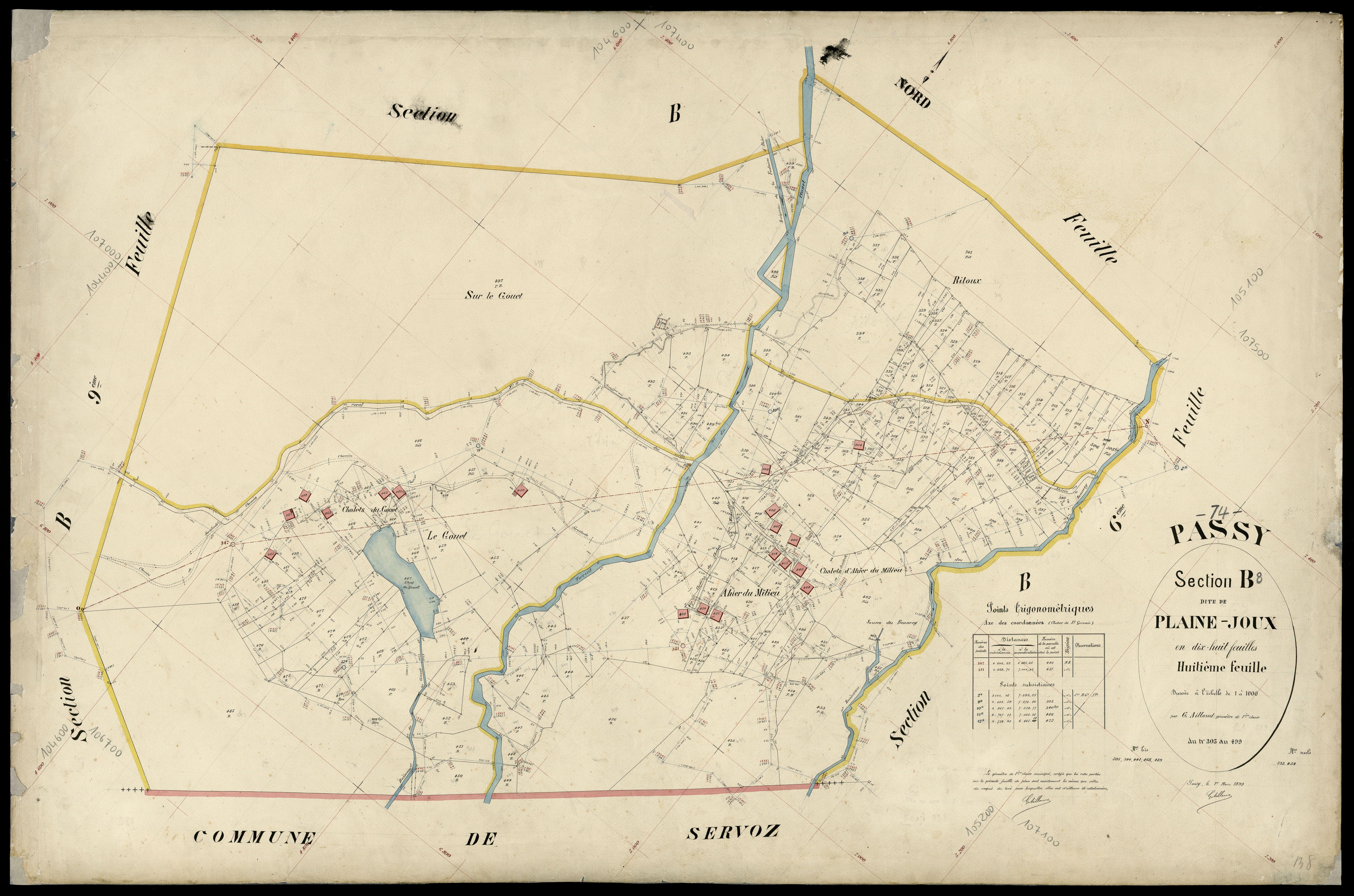 3 P 3 6692 - Feuille n° 9, parcelles n° 500 à 625 - 1er mars 1899