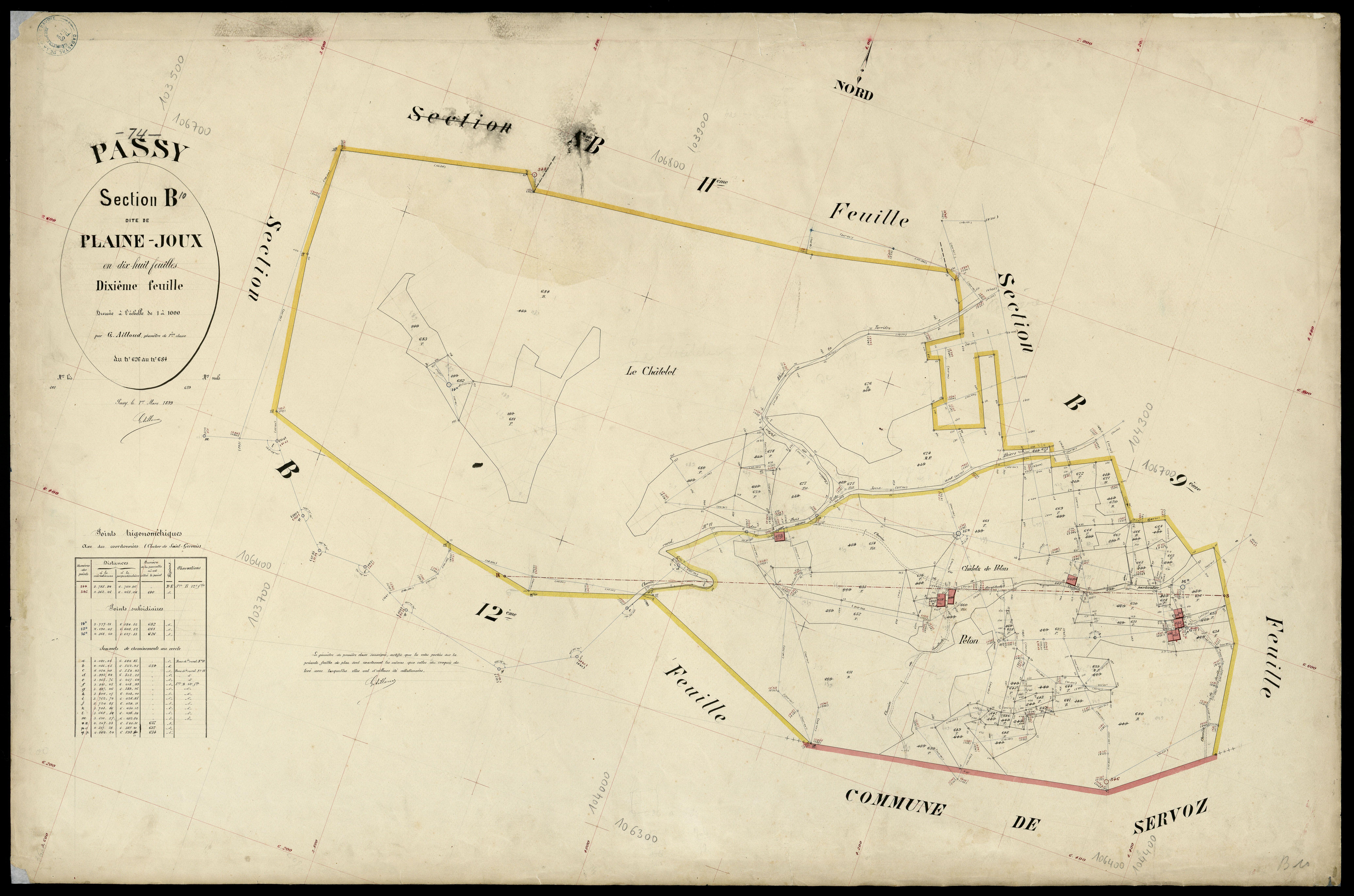 3 P 3 6694 - Feuille n° 11, parcelles n° 685 à 710 - 1er mars 1899