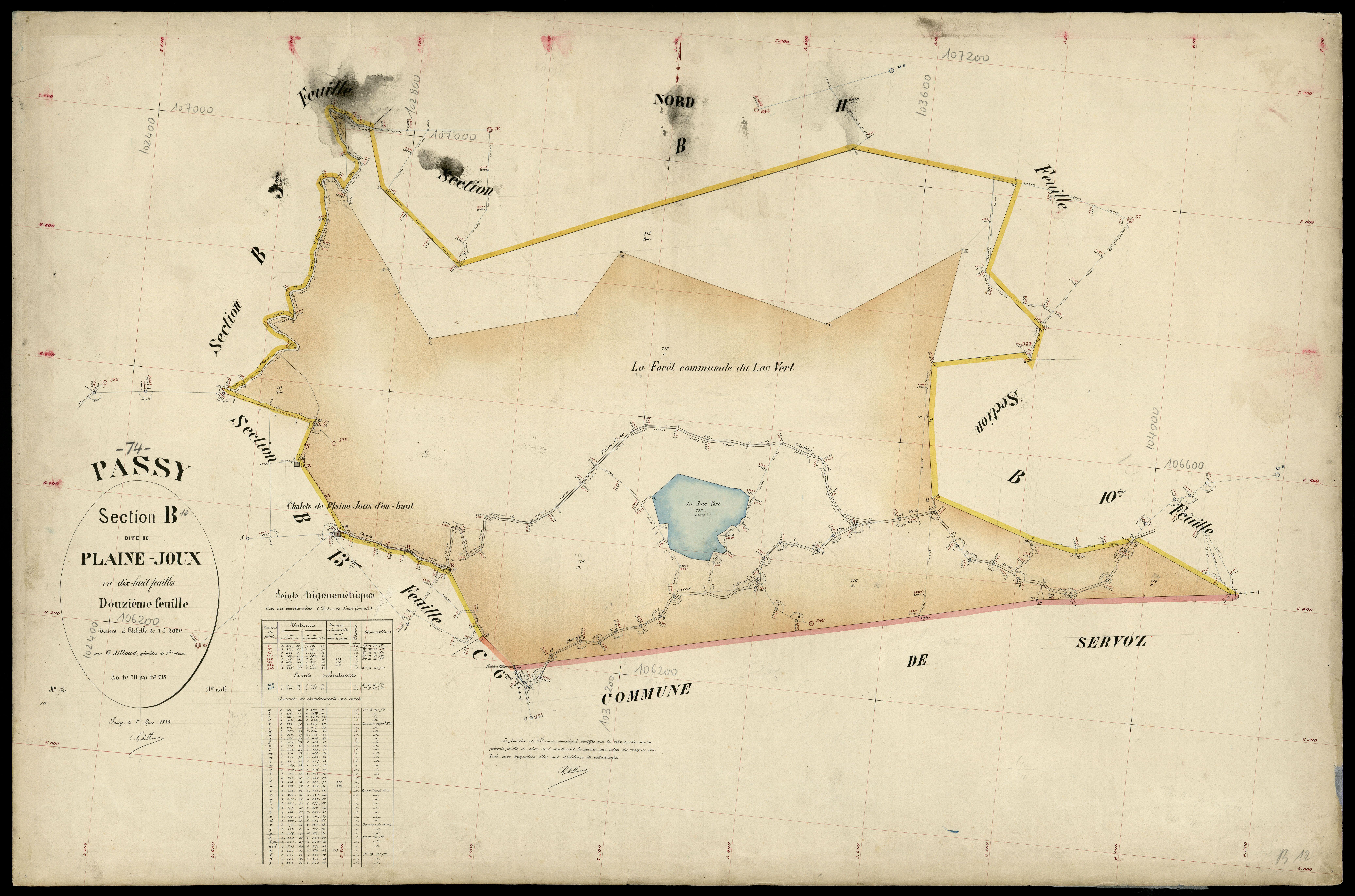 3 P 3 6696 - Feuille n° 13, parcelles n° 719 à 960 - 1er mars 1899