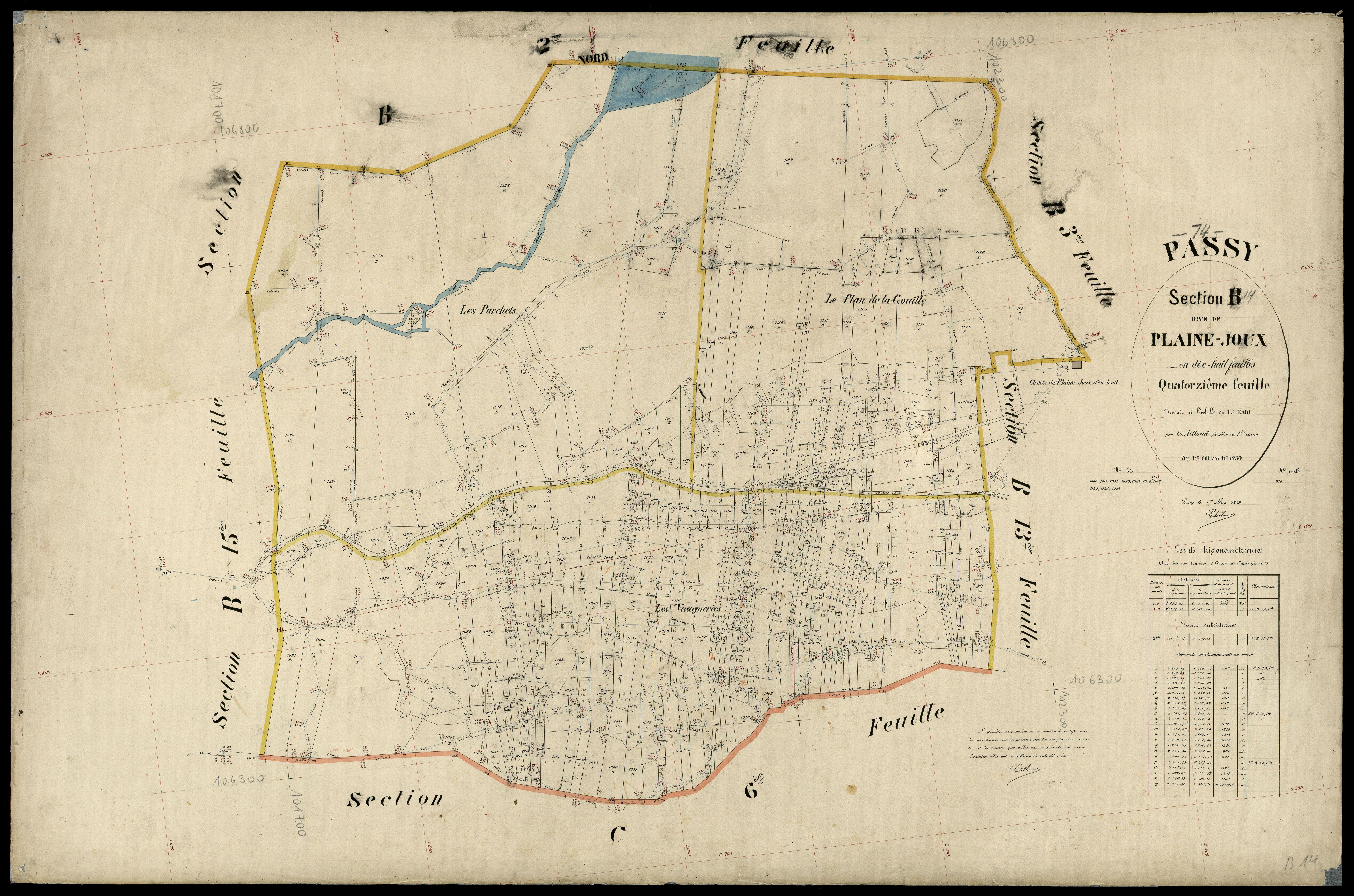 3 P 3 6698 - Feuille n° 15, parcelles n° 1231 à 1394 - 1er mars 1899
