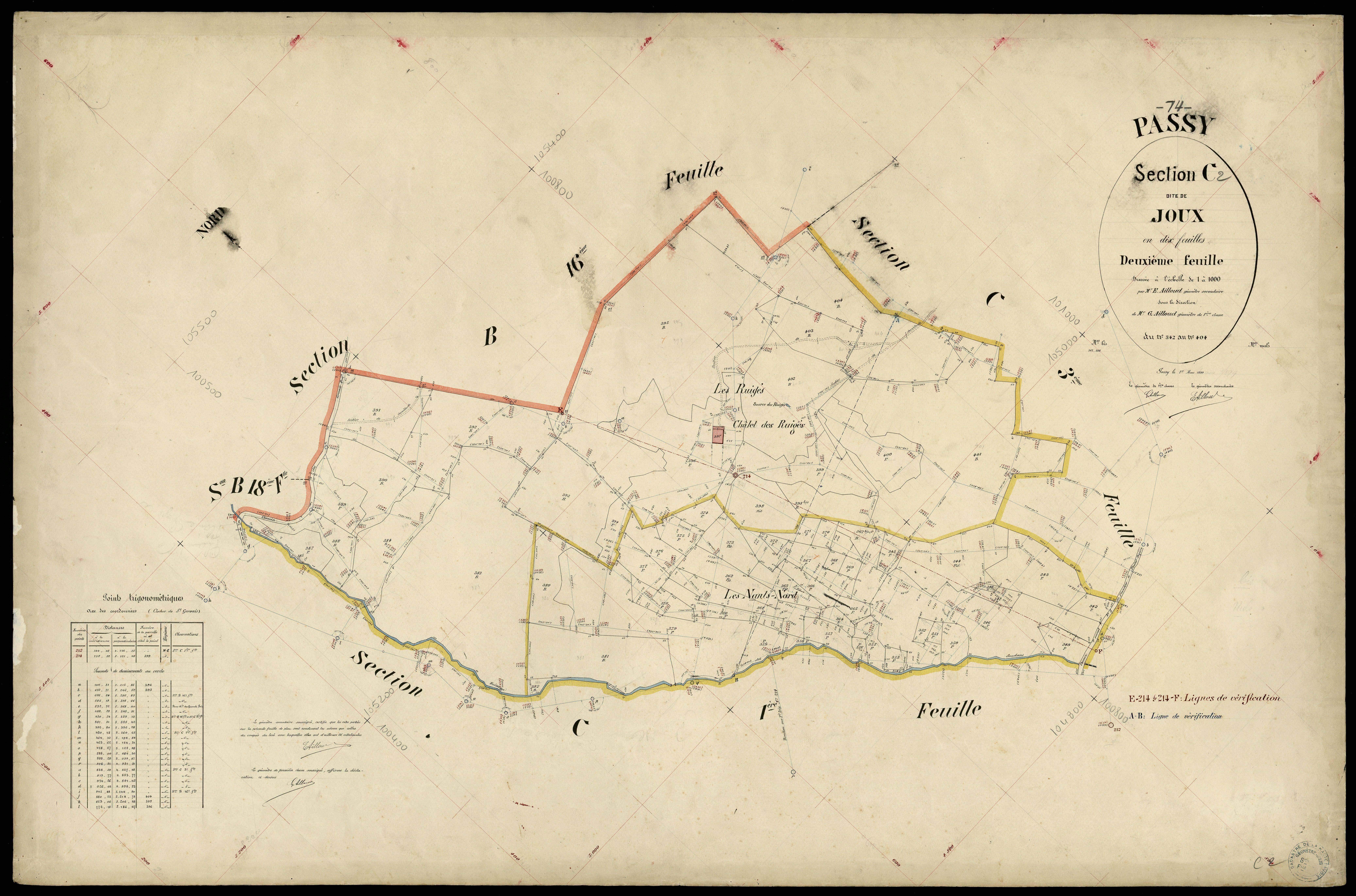 3 P 3 6704 - Feuille n° 3, parcelles n° 405 à 658 - 1er mars 1899
