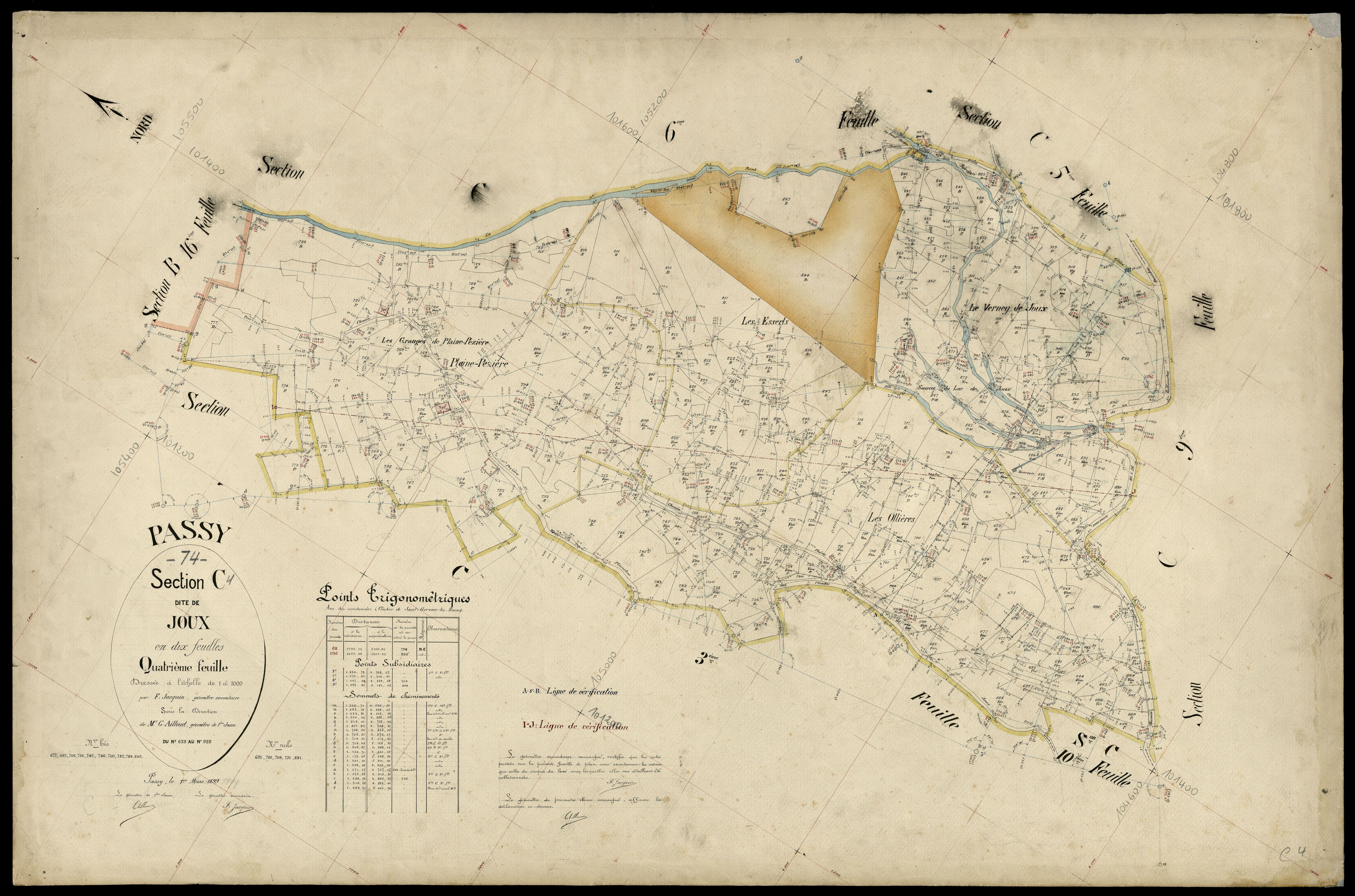 3 P 3 6706 - Feuille n° 5, parcelles n° 926 à 1032 - 1er mars 1899