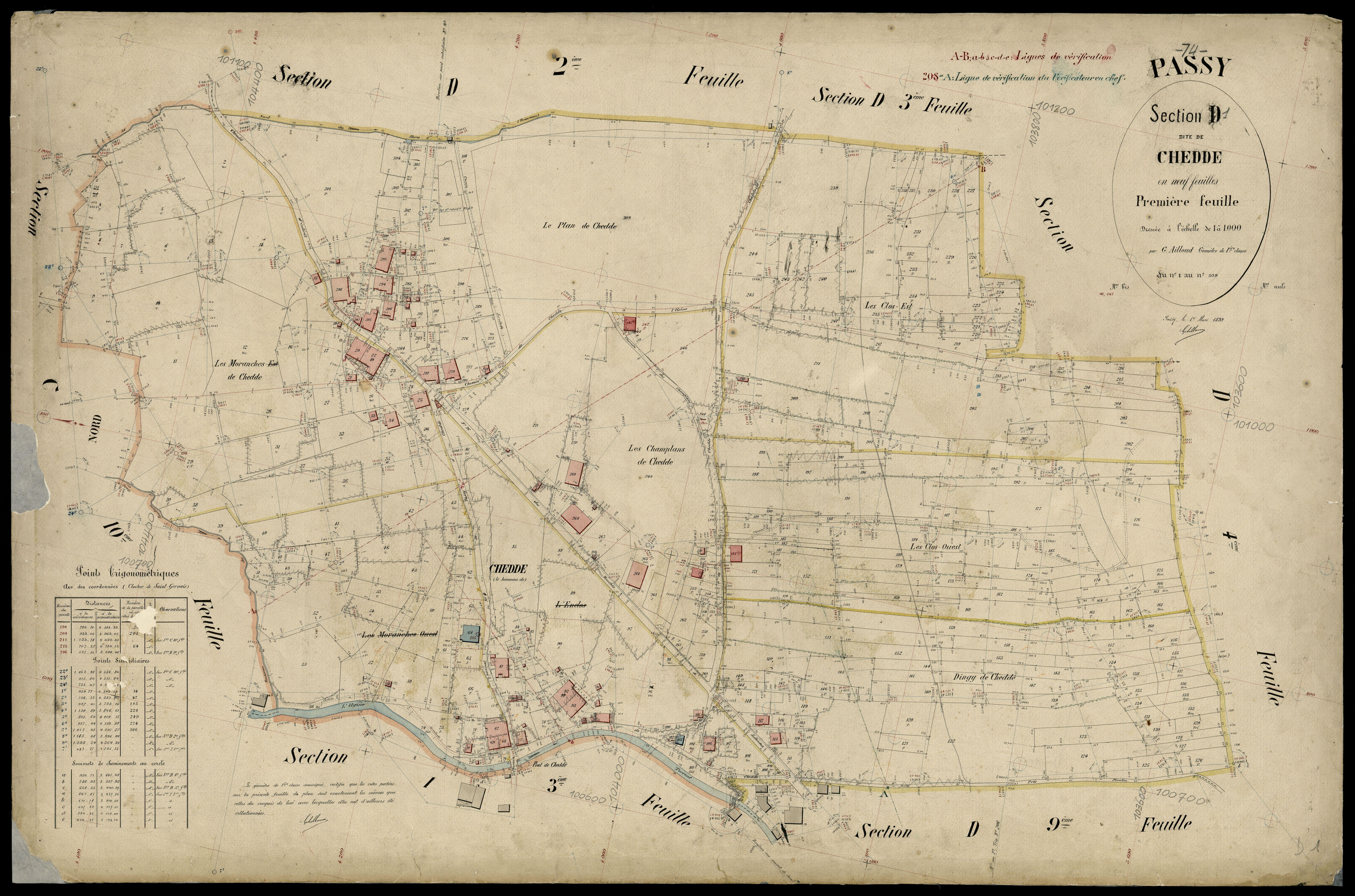 3 P 3 6713 - Feuille n° 2, parcelles n° 310 à 516 - 1er mars 1899