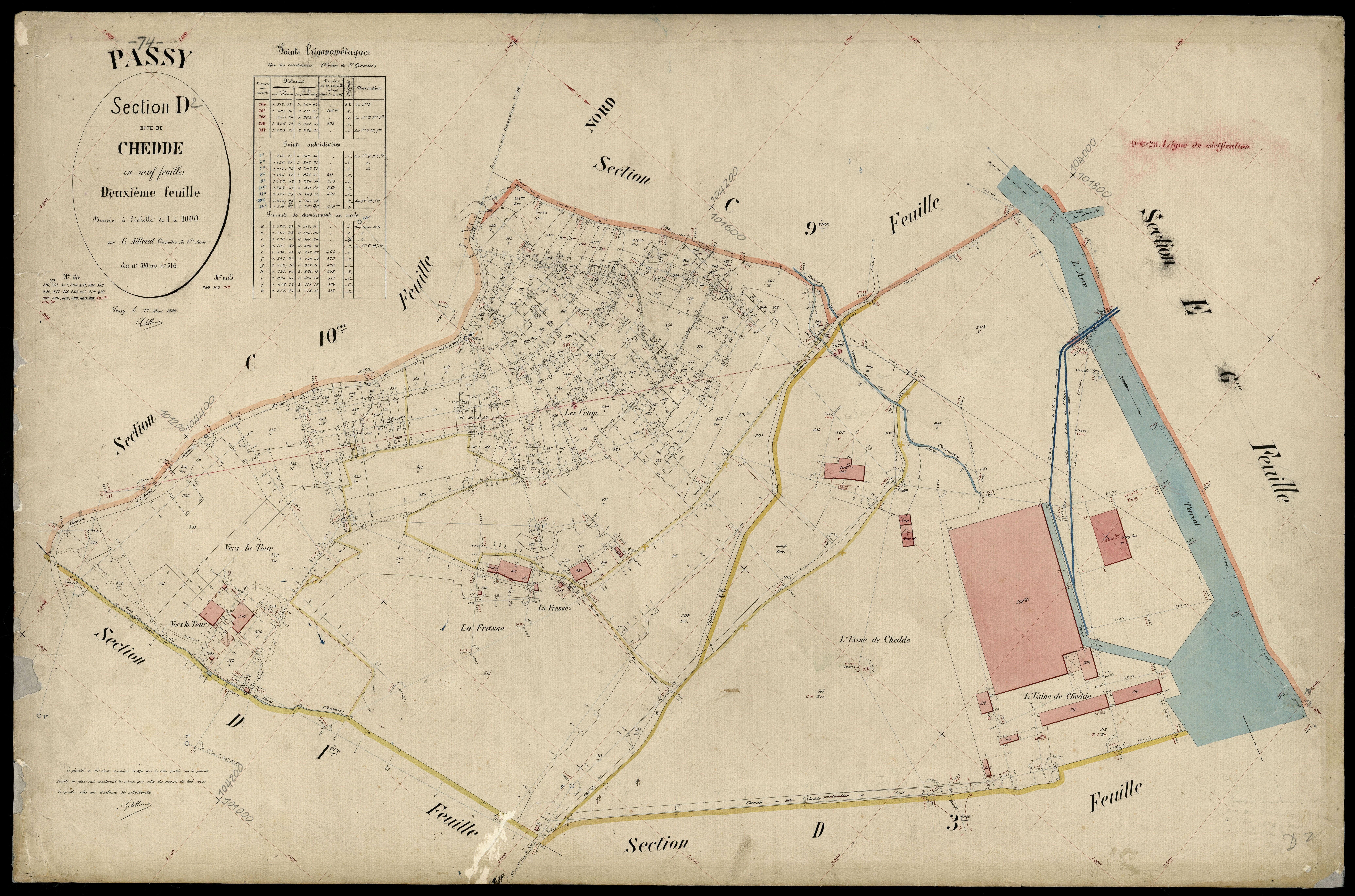 3 P 3 6714 - Feuille n° 3, parcelles n° 517 à 527 - 1er mars 1899
