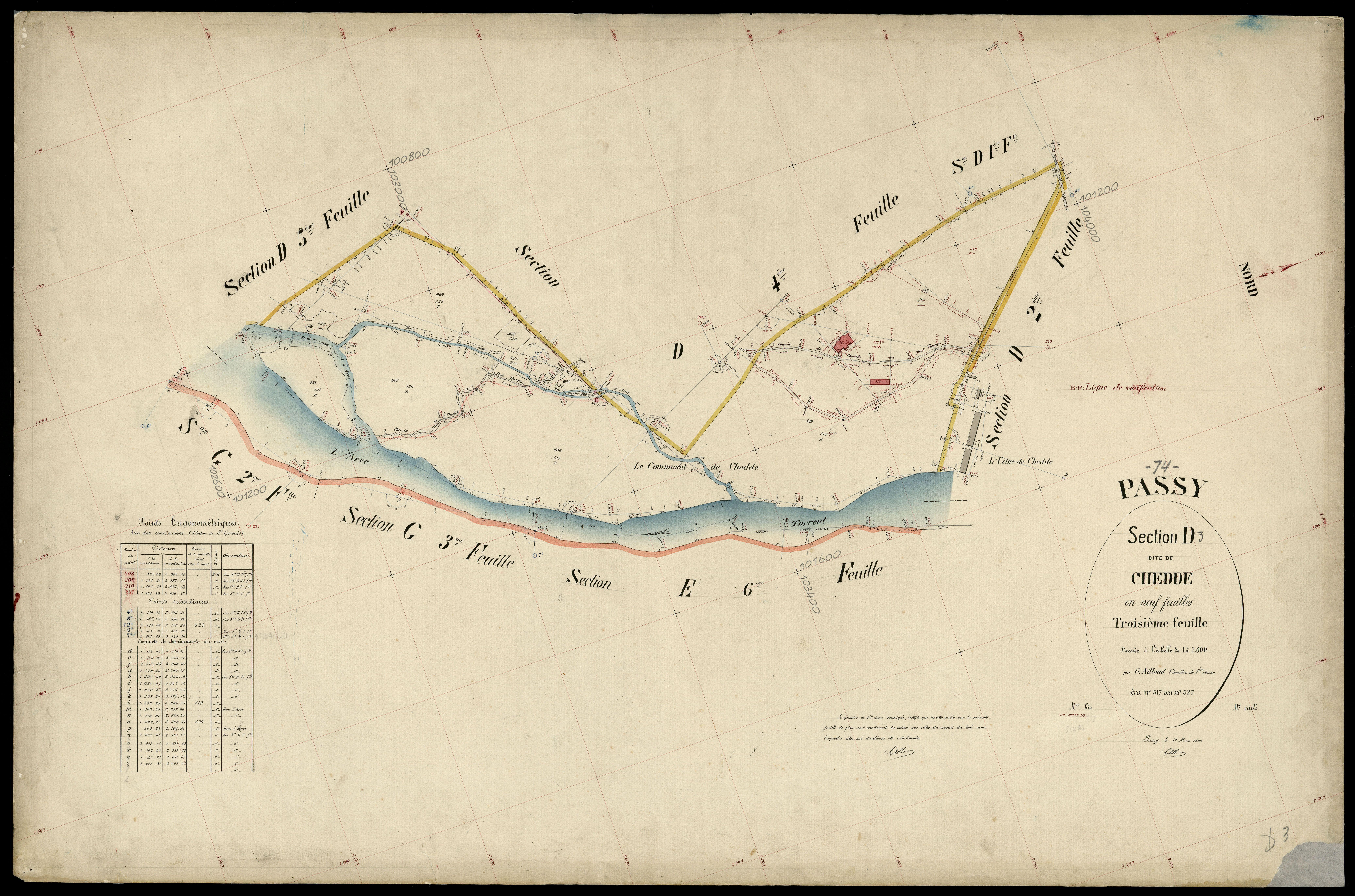 3 P 3 6715 - Feuille n° 4, parcelles n° 528 à 772 - 1er mars 1899
