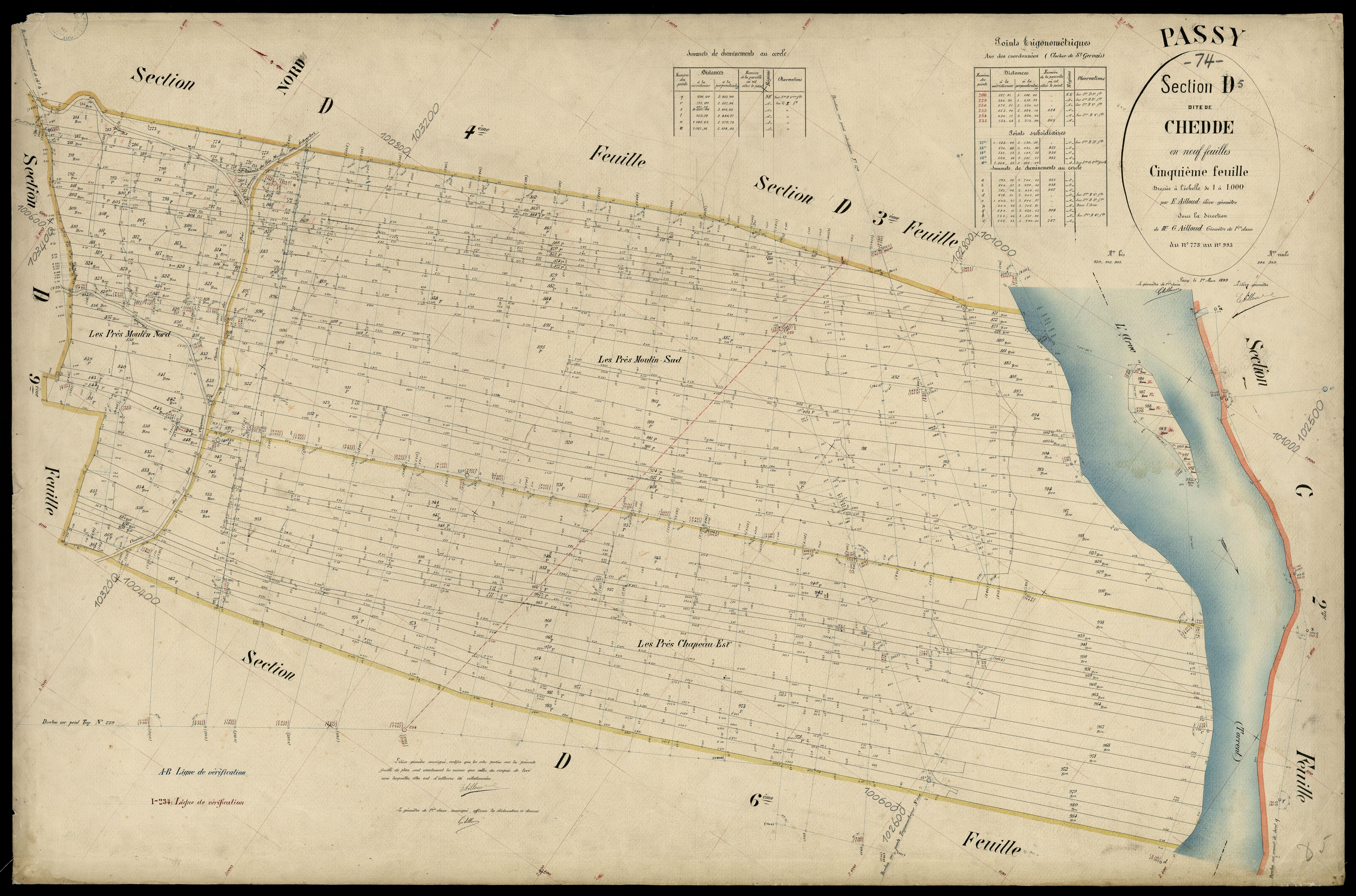 3 P 3 6717 - Feuille n° 6, parcelles n° 994 à 1131 - 1er mars 1899