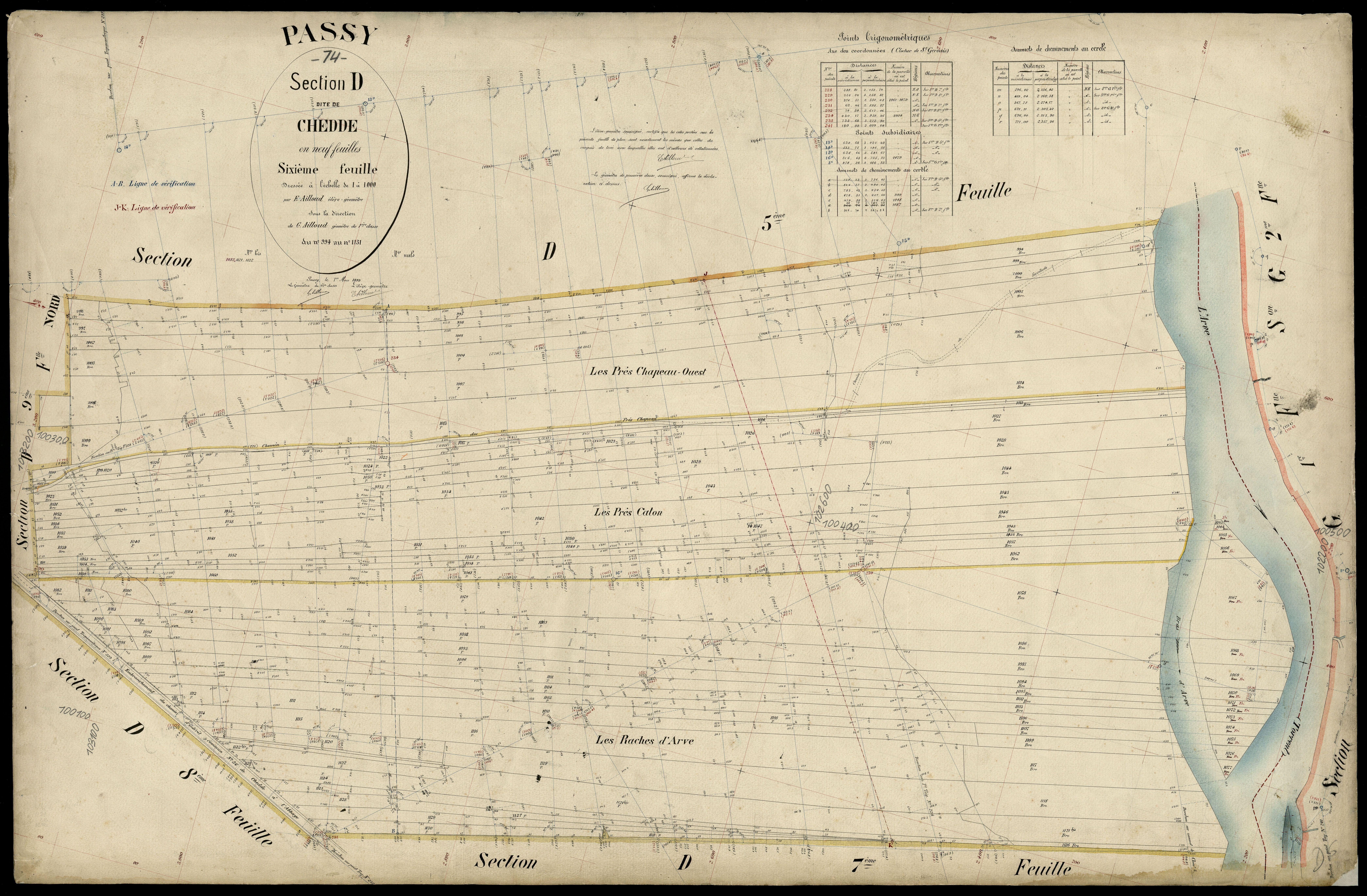 3 P 3 6718 - Feuille n° 7, parcelles n° 1132 à 1259bis - 1er mars 1899