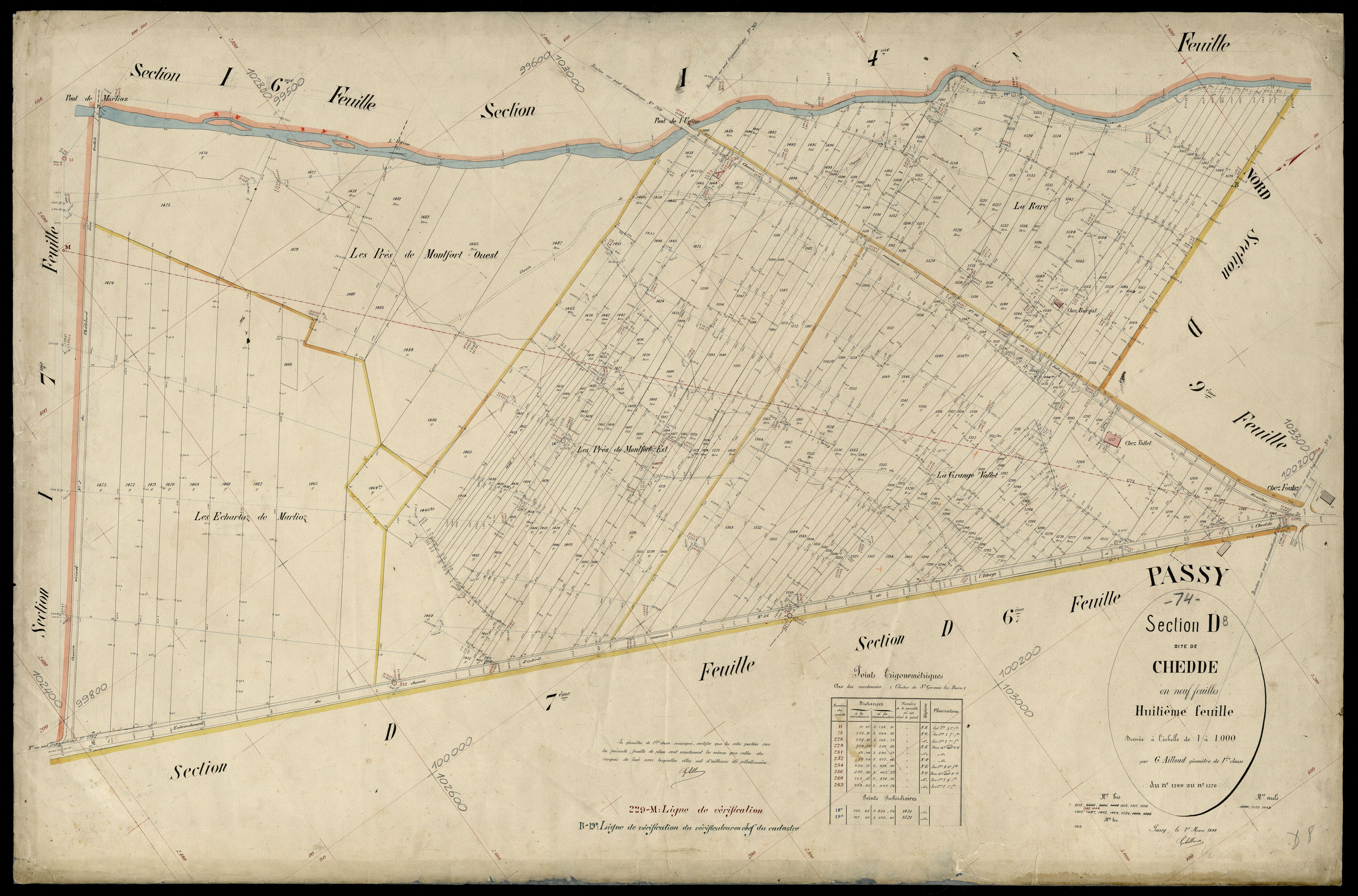 3 P 3 6720 - Feuille n° 9, parcelles n° 1571 à 1942 - 1er mars 1899
