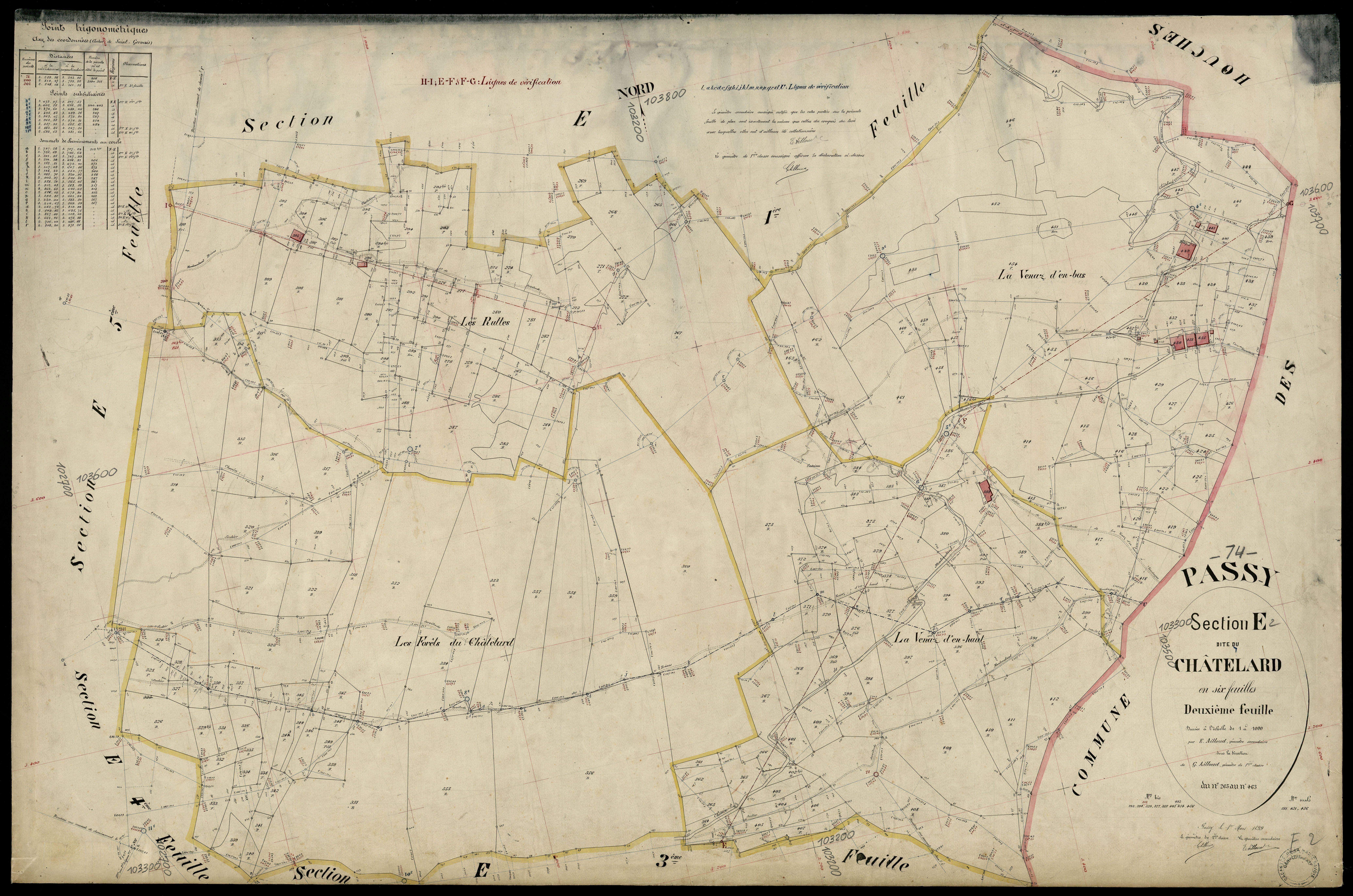 3 P 3 6723 - Feuille n° 3, parcelles n° 464 à 1133 - 1er mars 1899