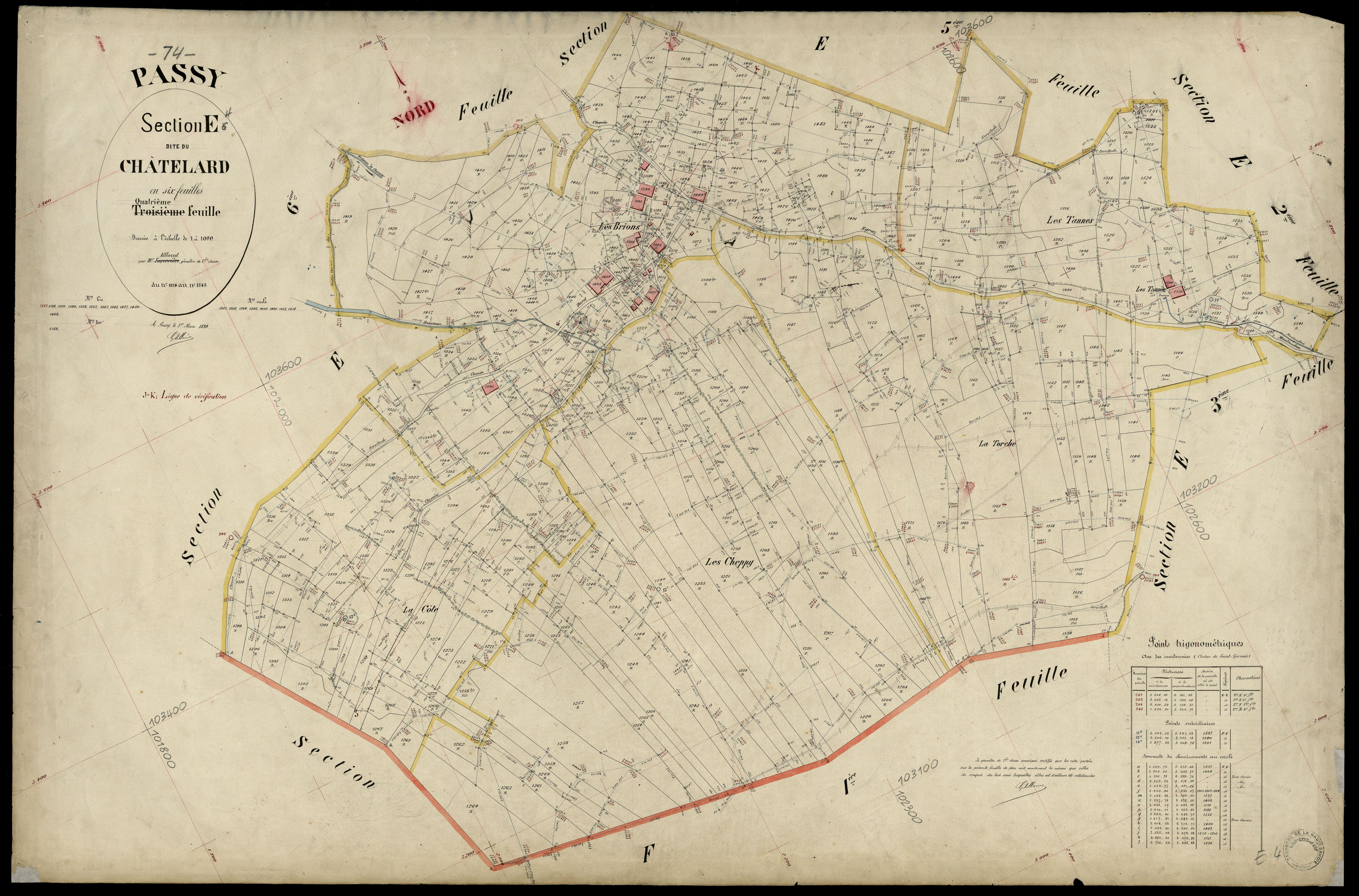 3 P 3 6725 - Feuille n° 5, parcelles n° 1544 à 1660 - 1er mars 1899