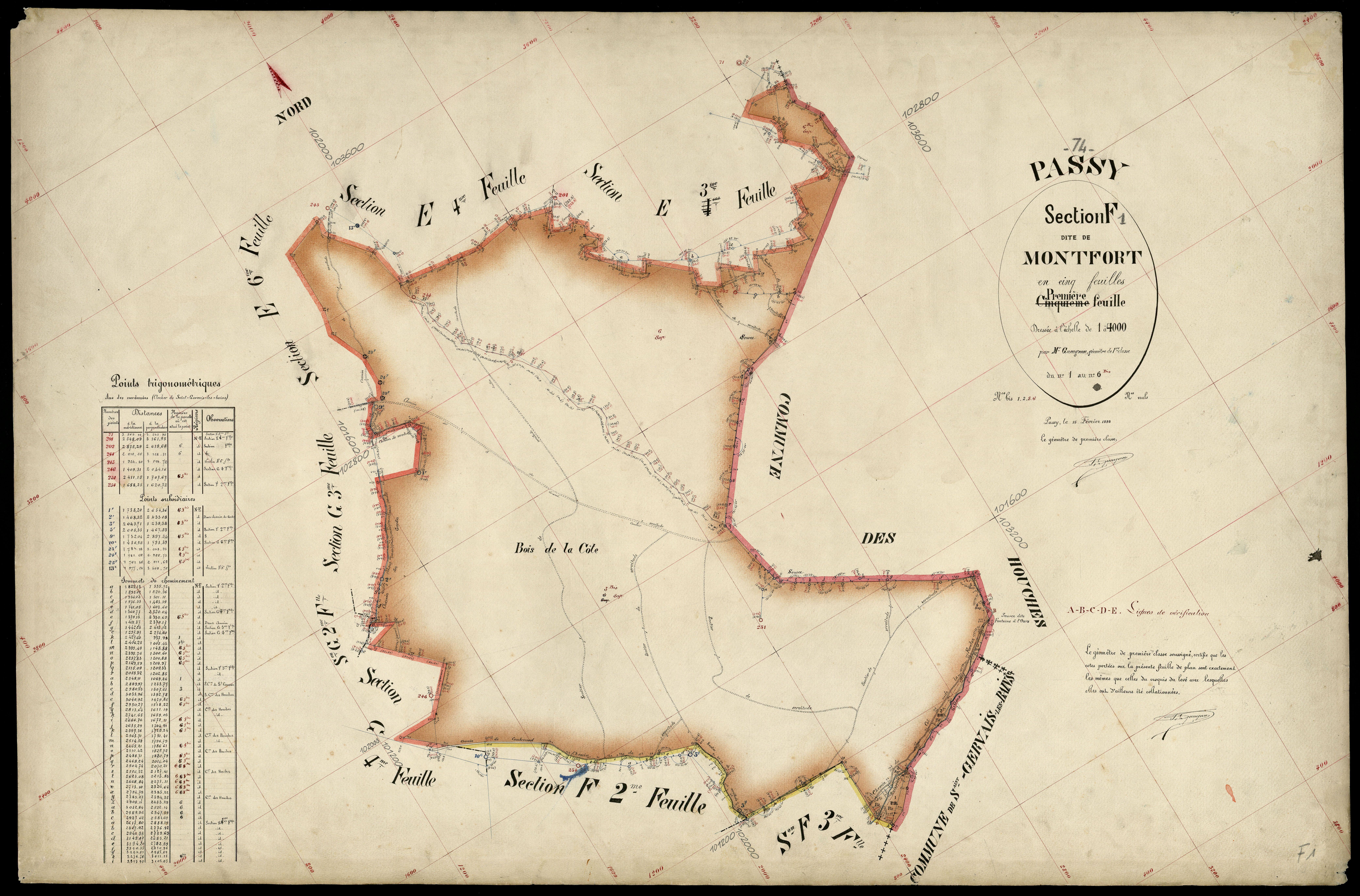 3 P 3 6728 - Feuille n° 2, parcelles n° 7 à 246 - 15 février 1898