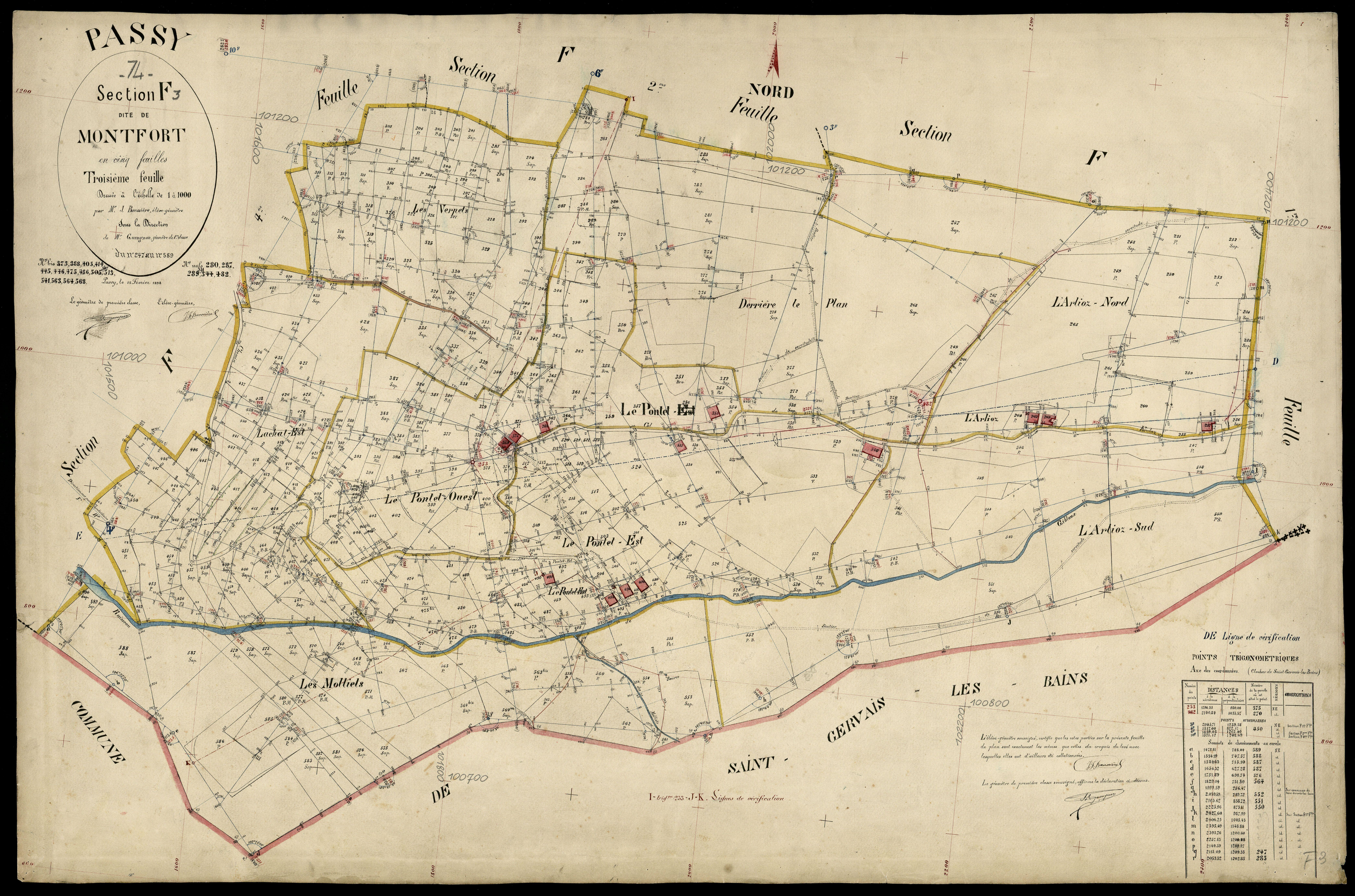 3 P 3 6730 - Feuille n° 4, parcelles n° 590 à 1098 - 15 février 1898