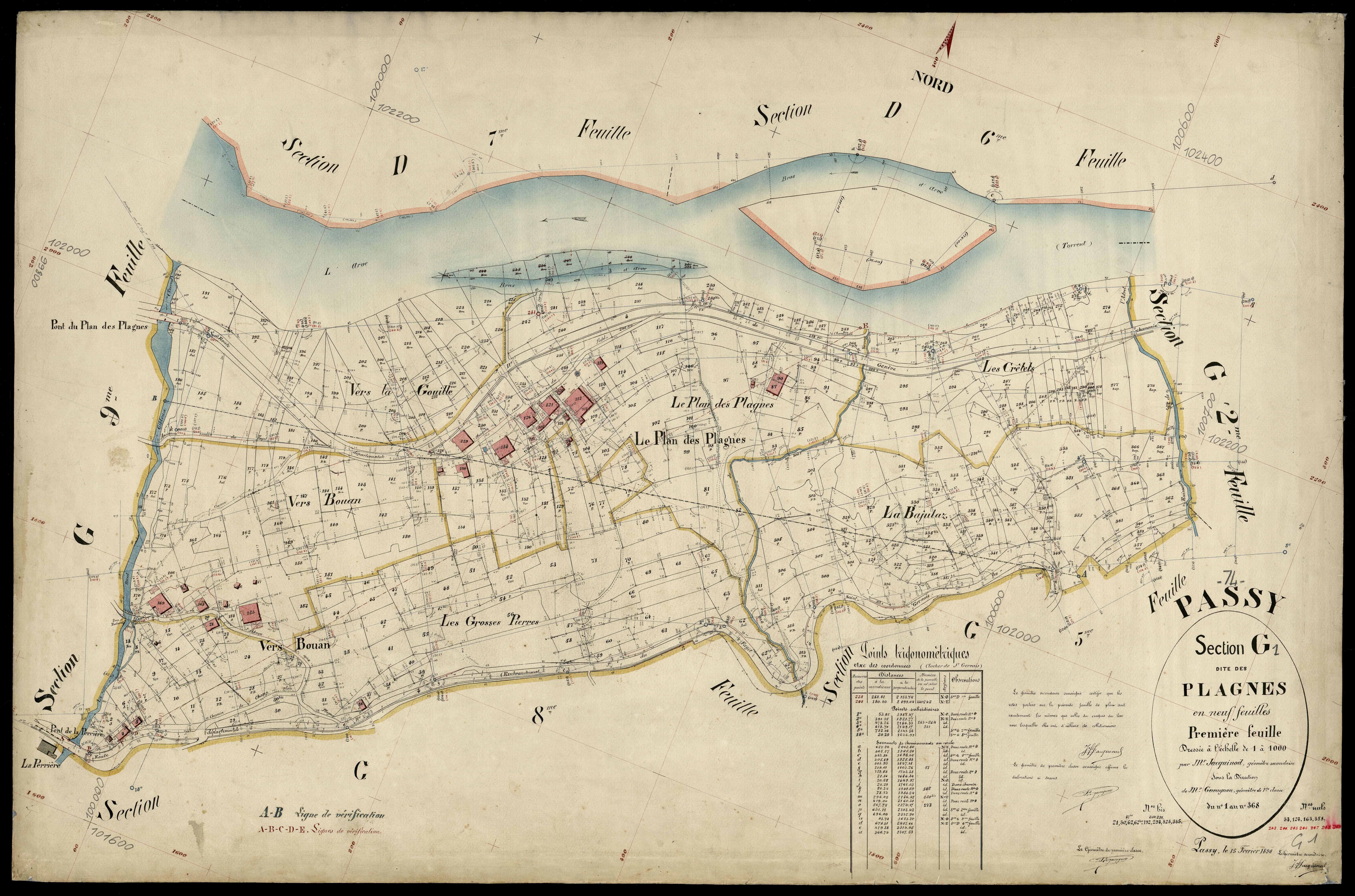 3 P 3 6733 - Feuille n° 2, parcelles n° 369 à 555bis - 15 février 1898
