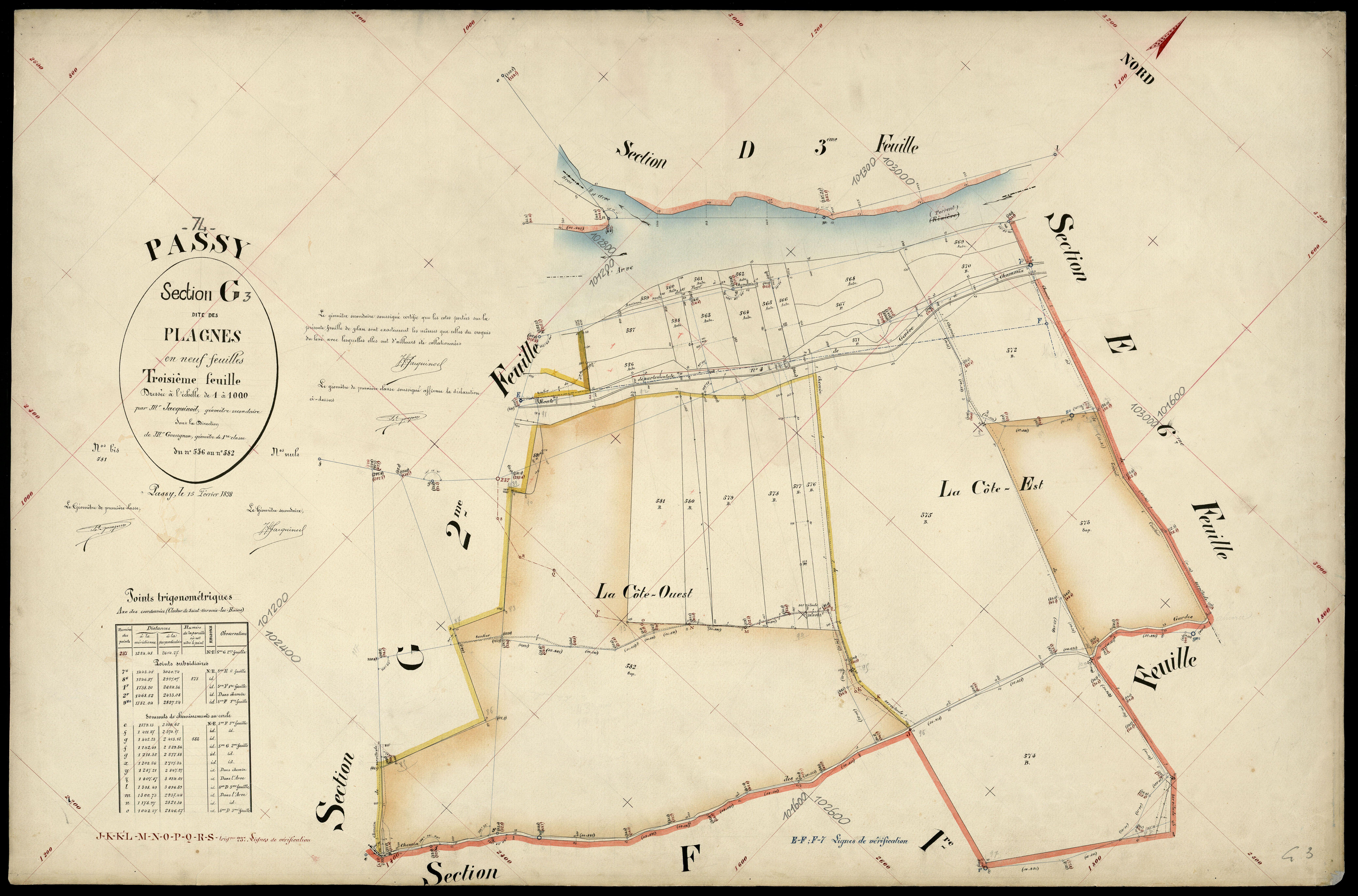 3 P 3 6735 - Feuille n° 4, parcelles n° 583 à 809 - 15 février 1898