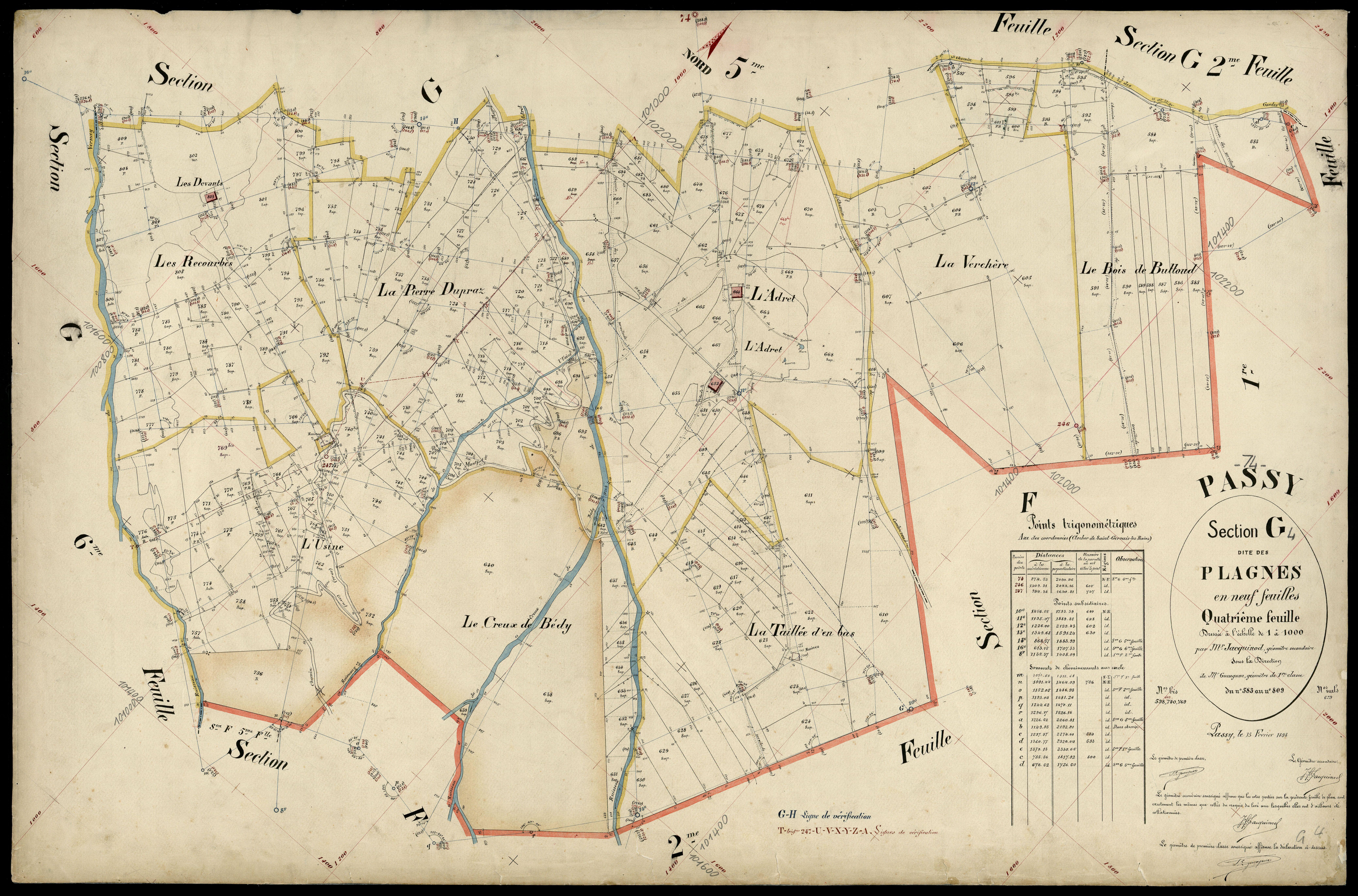 3 P 3 6736 - Feuille n° 5, parcelles n° 810 à 1179 - 15 février 1898