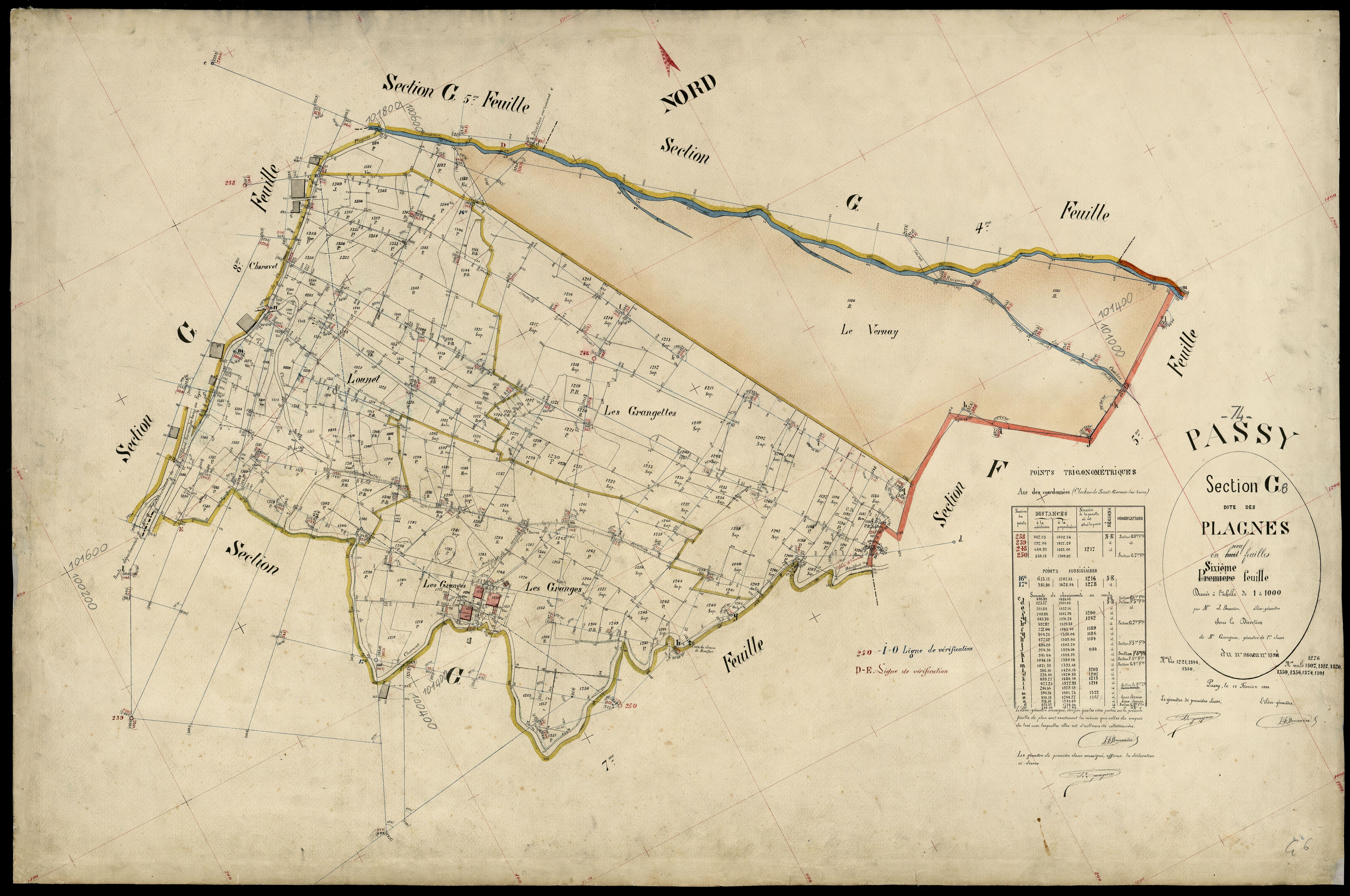 3 P 3 6738 - Feuille n° 7, parcelles n° 1392 à 1509 - 15 février 1898