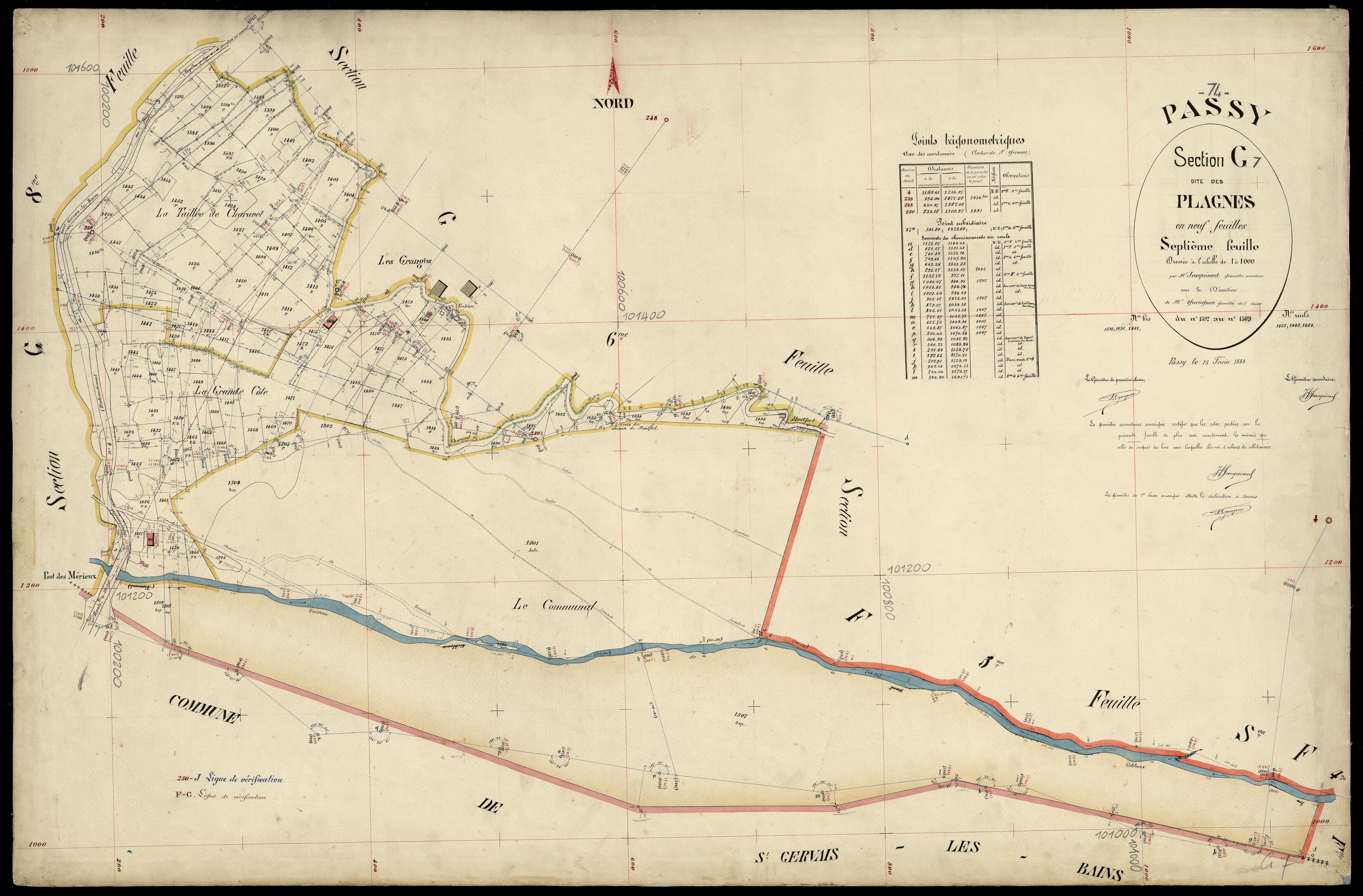 3 P 3 6739 - Feuille n° 8, parcelles n° 1510 à 1855 - 15 février 1898