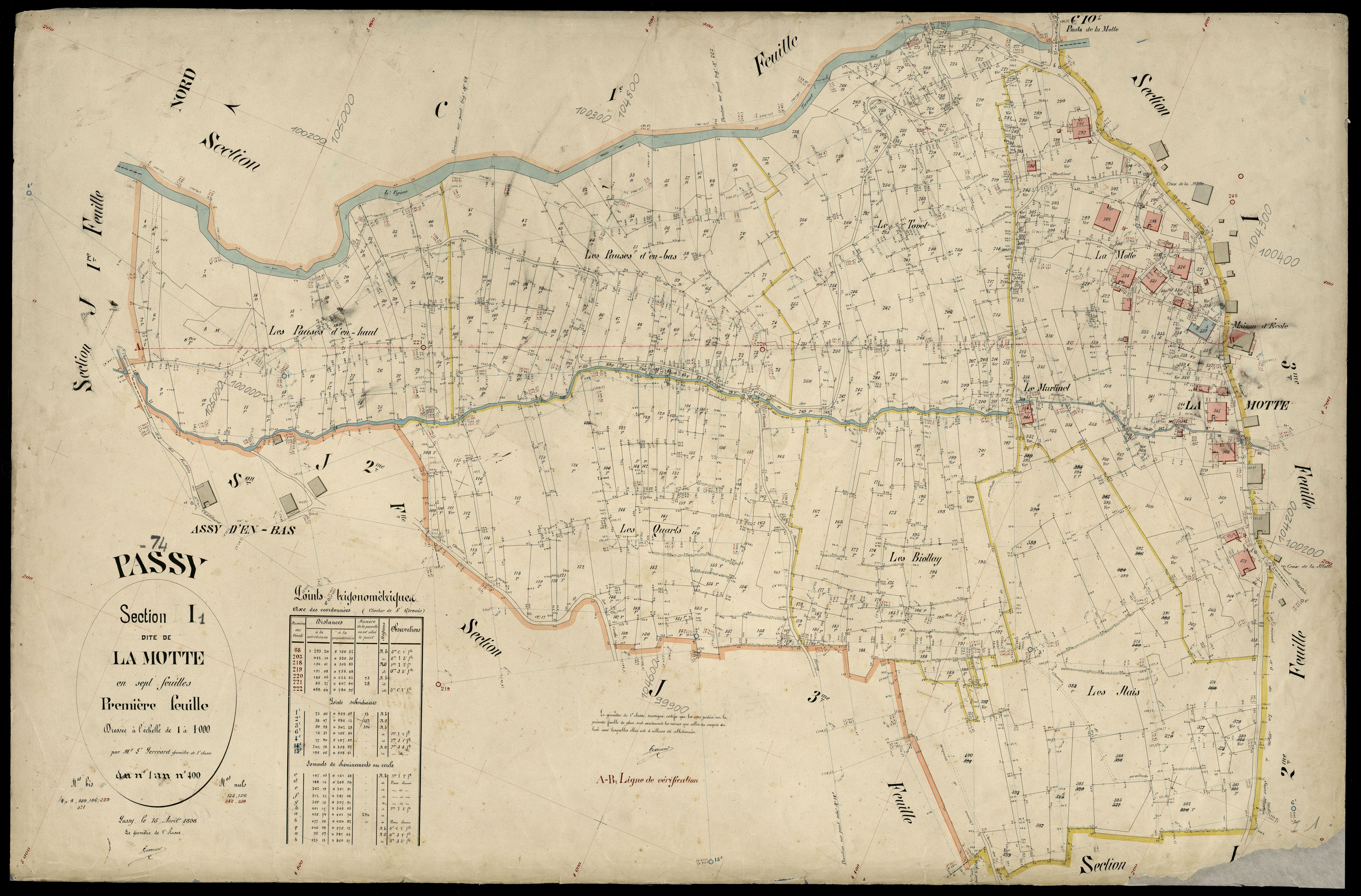 3 P 3 6748 - Feuille n° 2, parcelles n° 401 à 829 - 15 avril 1898