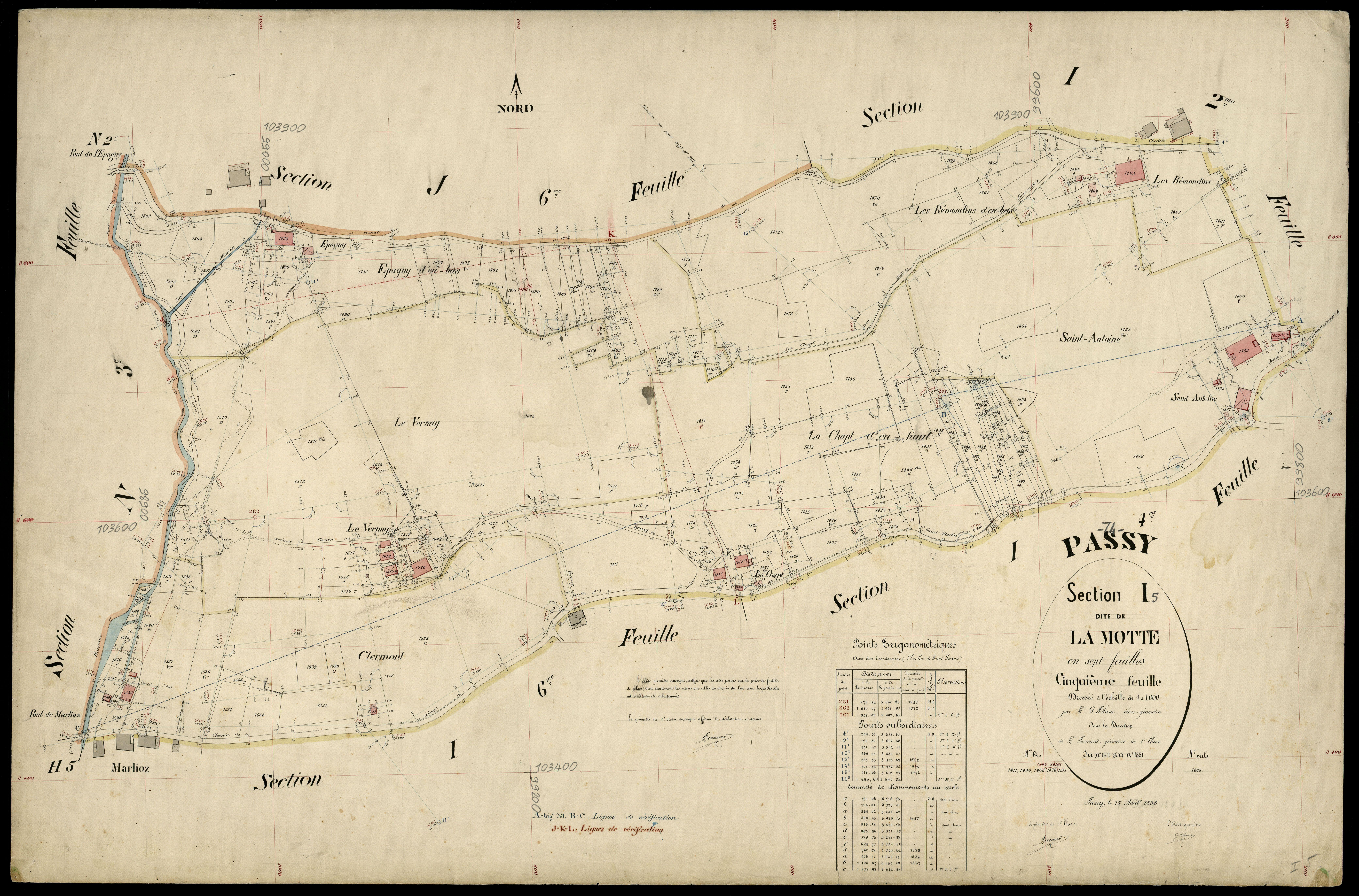 3 P 3 6752 - Feuille n° 6, parcelles n° 1552 à 1749 - 15 avril 1898