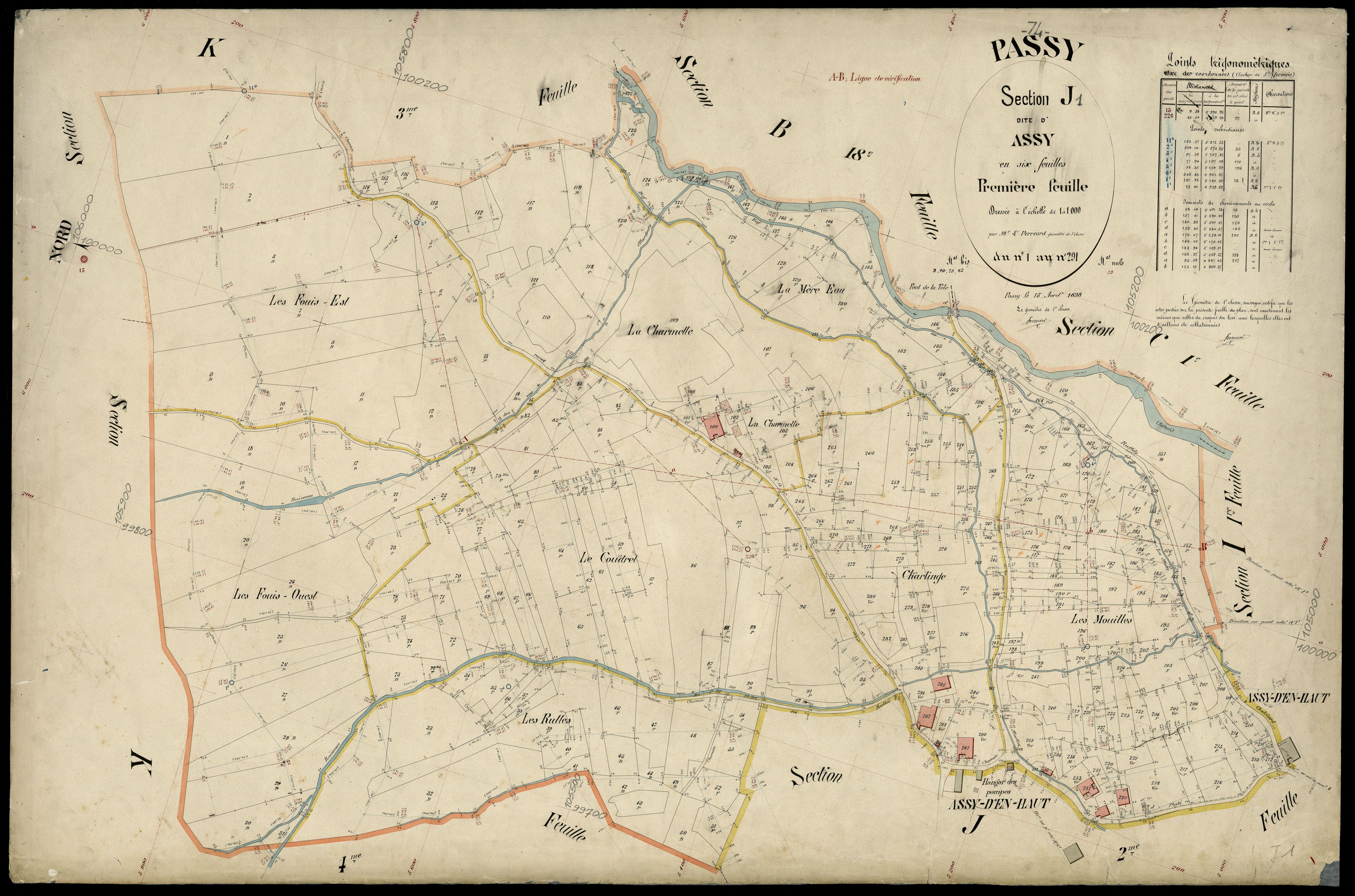 3 P 3 6755 - Feuille n° 2, parcelles n° 292 à 615 - 15 avril 1898