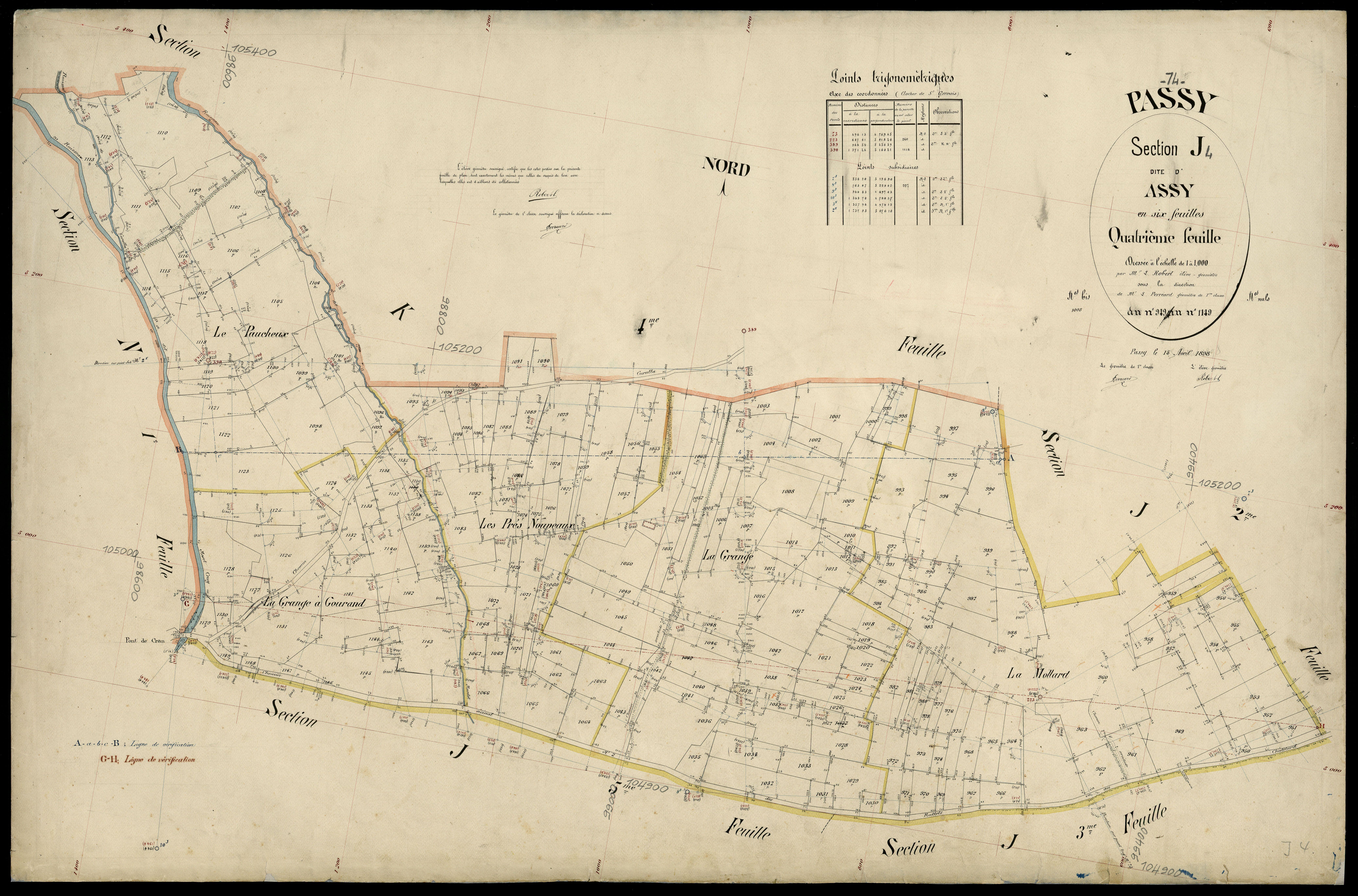 3 P 3 6758 - Feuille n° 5, parcelles n° 1150 à 1455 - 15 avril 1898