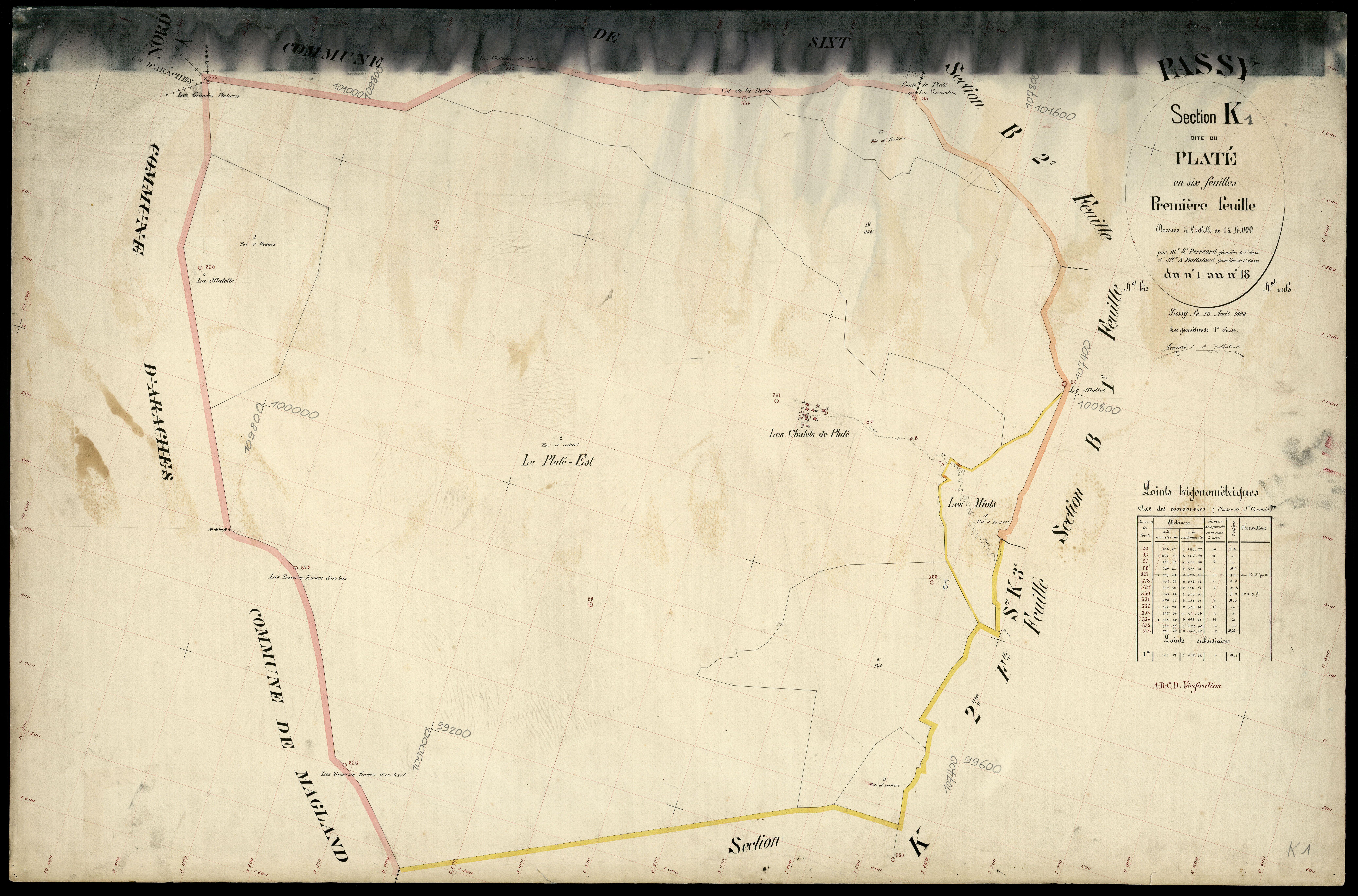3 P 3 6761 - Feuille n° 2, parcelles n° 19 à 26 - 15 avril 1898